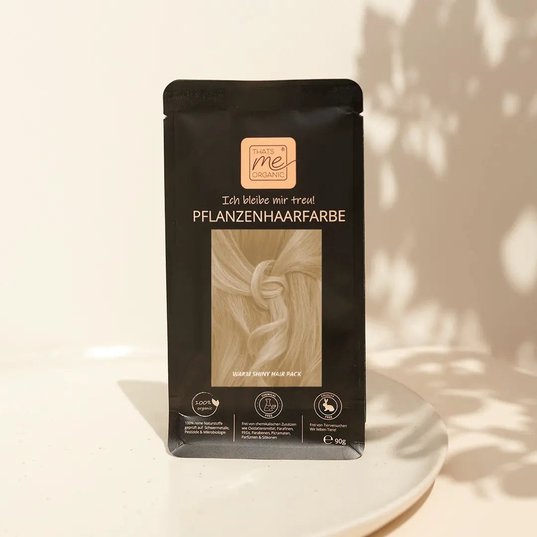Profi-Pflanzenhaarfarbe SET farblose leicht blond warm-schimmernde Volumen-Glanz-Haarpackung "warm shiny hair pack"