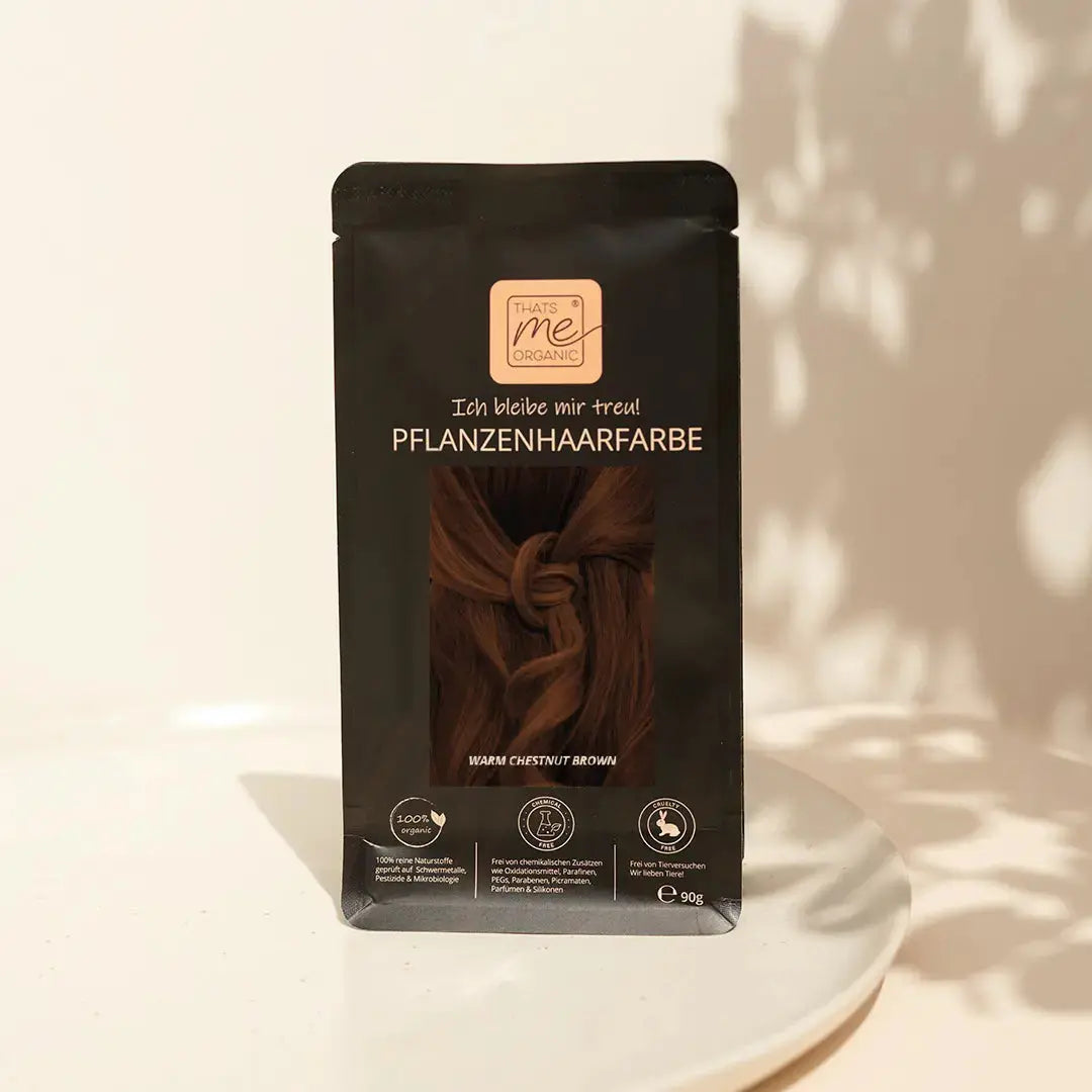 Profi-Pflanzenhaarfarbe SET "warmes Kastanien braun - warm chestnut brown"