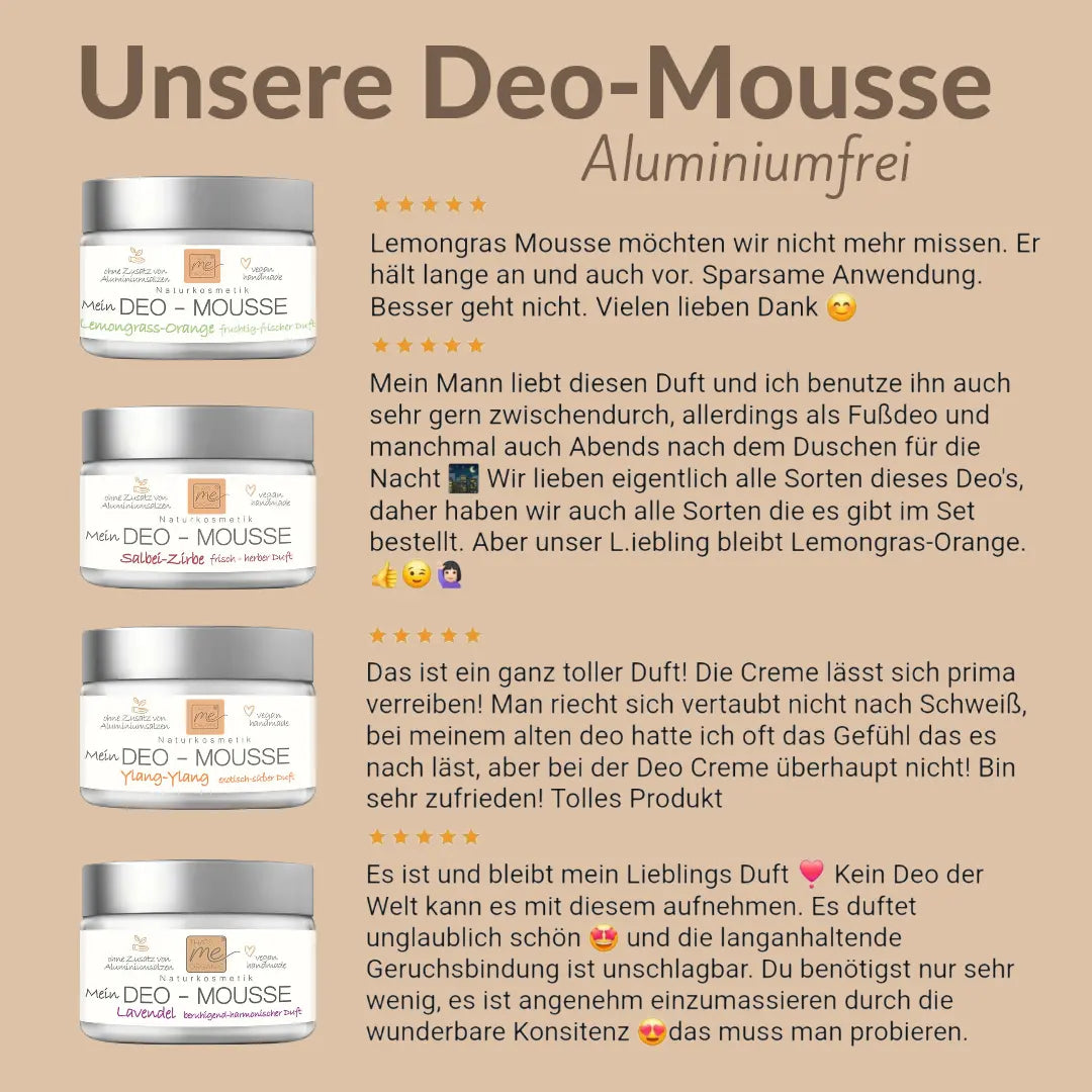 Deo-Mousse Lemongrass-Orange 24h+ Deo wie Creme ohne Aluminium Naturkosmetik 50ml