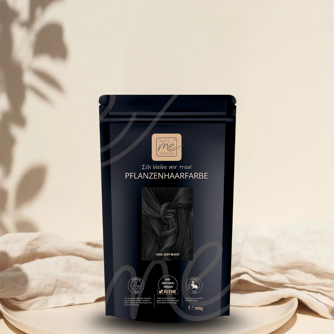 Tinta vegetale professionale per capelli in edizione limitata cool dark black "cool deep black" 300g