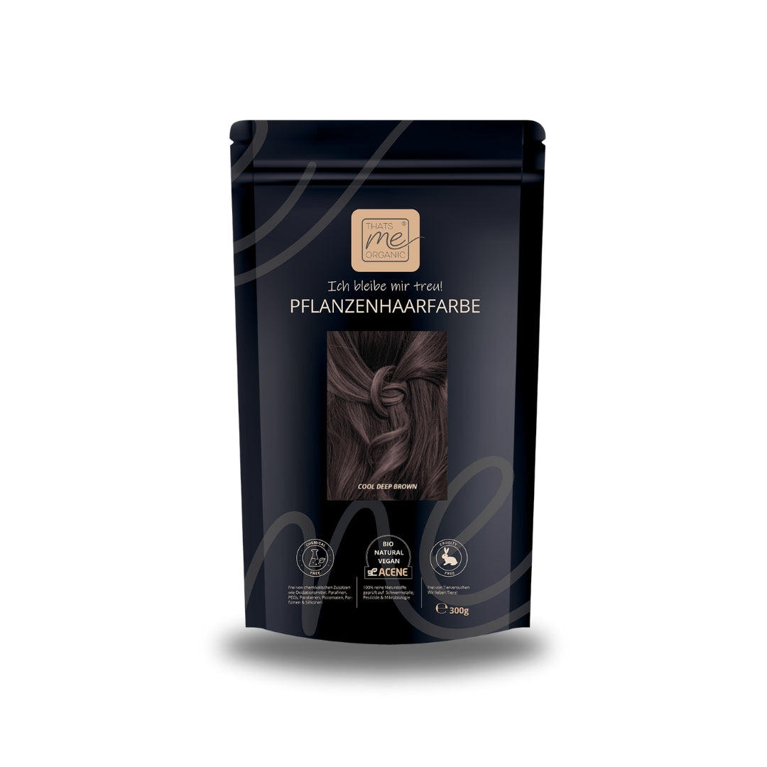 Limited Edition 300g Profi-Pflanzenhaarfarbe kühles dunkles Braun "cool deep brown"