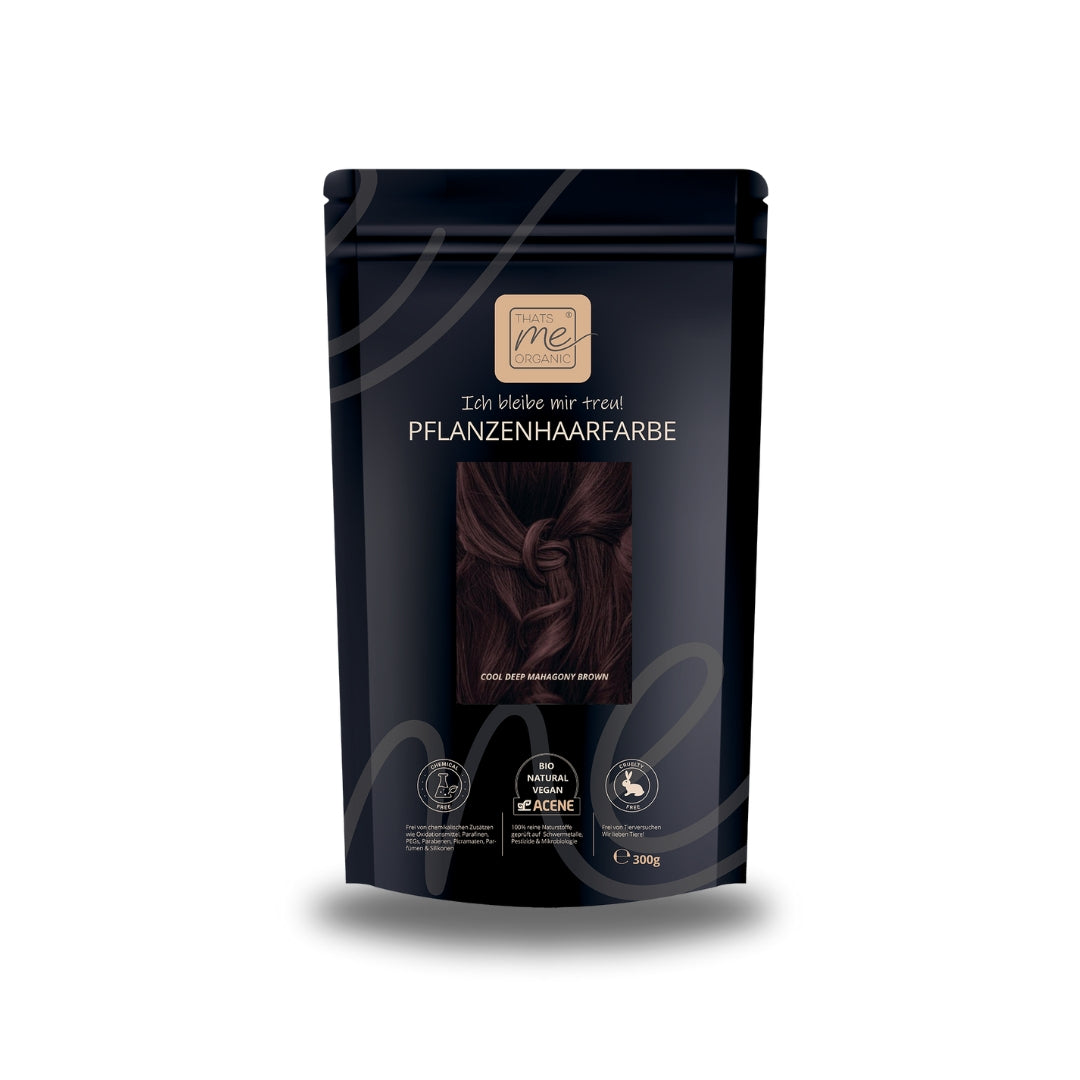 Limited Edition 300g Profi-Pflanzenhaarfarbe kühles dunkles Mahagony-Braun "cool deep mahagony brown"