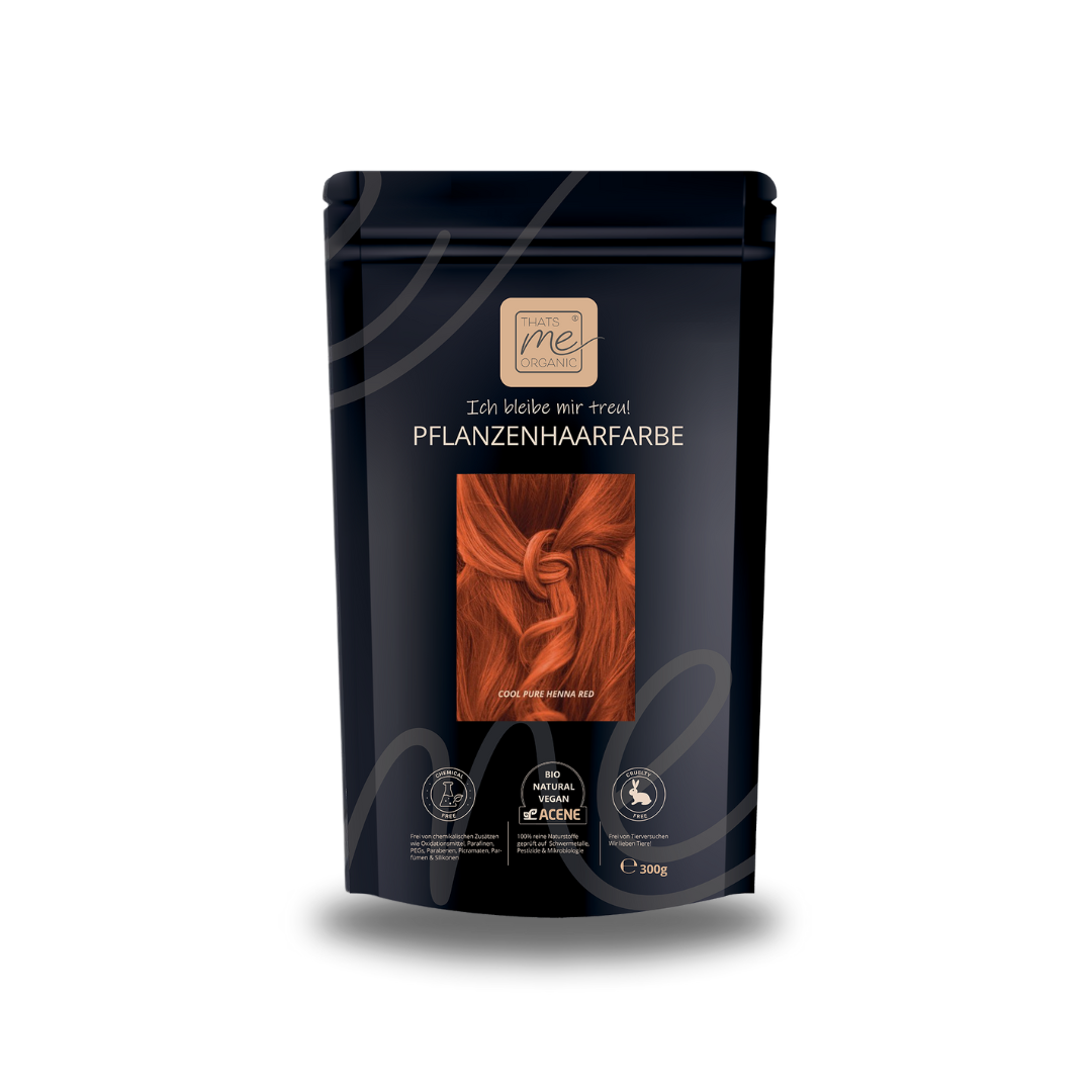 Limited Edition 300g Bio-Pflanzenhaarfarbe "kaltes rotes Henna pur - cool pure henna red"