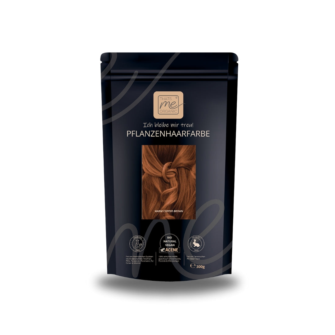 Limited Edition 300g Profi-Pflanzenhaarfarbe warmes Kupfer-Braun "warm copper brown"