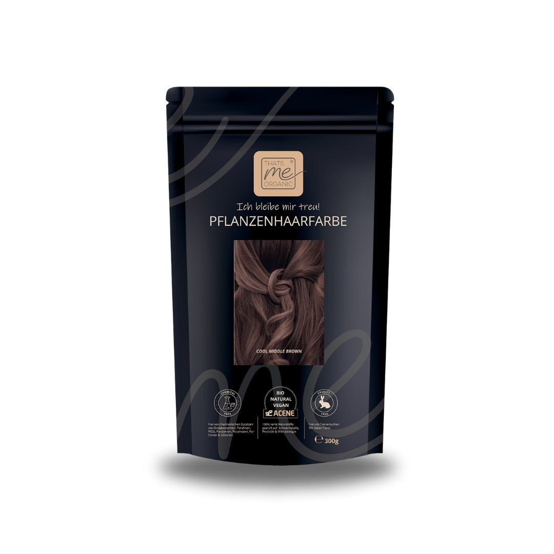 Limited Edition 300g Bio-Pflanzenhaarfarbe kühles mittleres braun "cool middle brown"