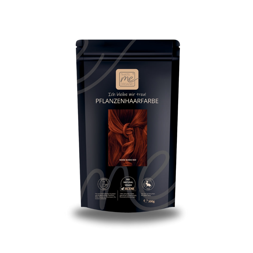 Limited Edition 300g Bio-Pflanzenhaarfarbe warmes Rubin-Rot "warm rubin red"