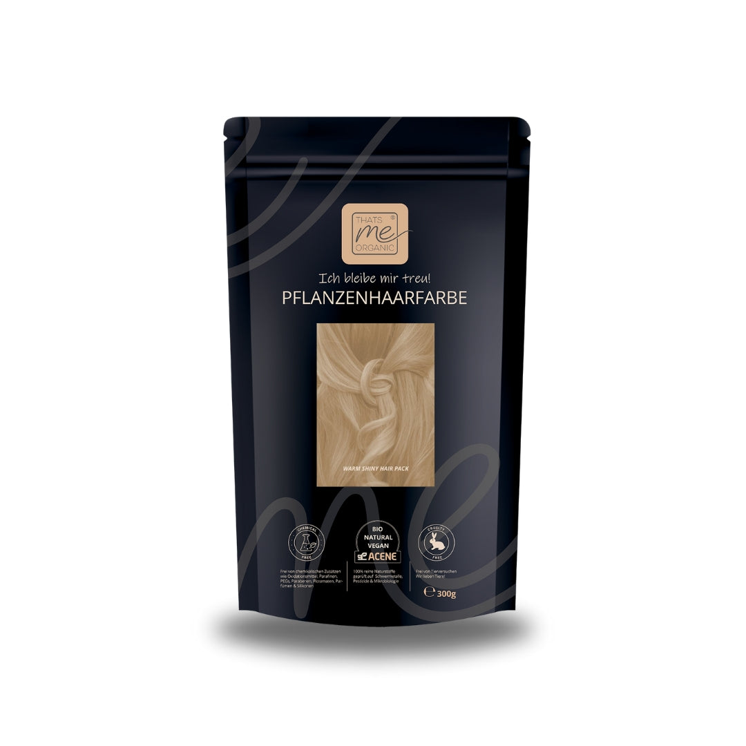 Limited Edition 300g Profi-Pflanzenhaarfarbe farblose warm schimmernde Volumen-Glanz-Packung "warm shiny hair pack"