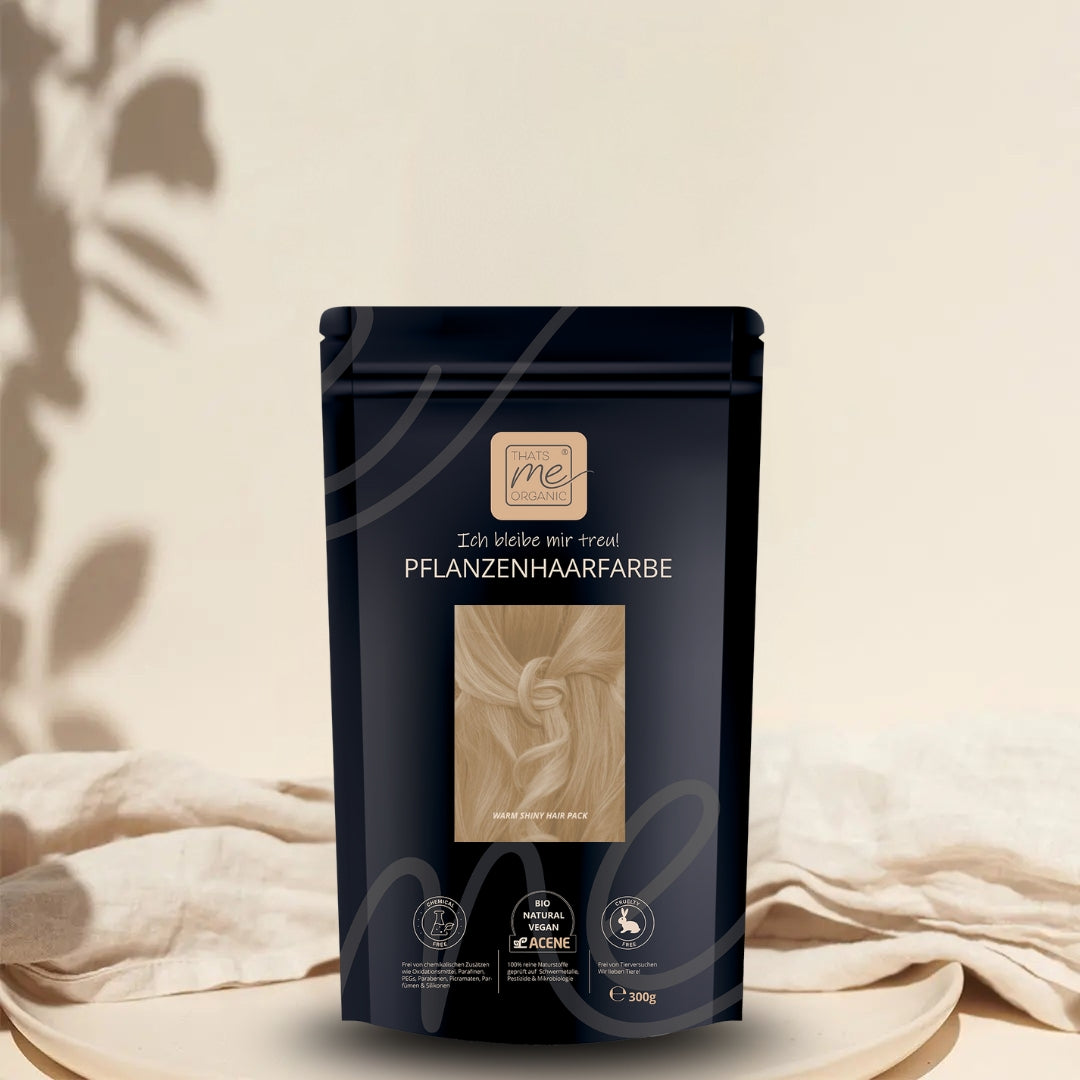 Limited Edition 300g Profi-Pflanzenhaarfarbe farblose warm schimmernde Volumen-Glanz-Packung "warm shiny hair pack"