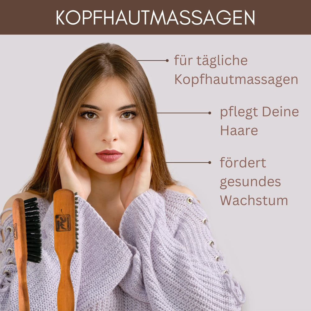 Profi Haar-& Bartbürste "Mini" aus Birnbaumholz & Wildschweinborste