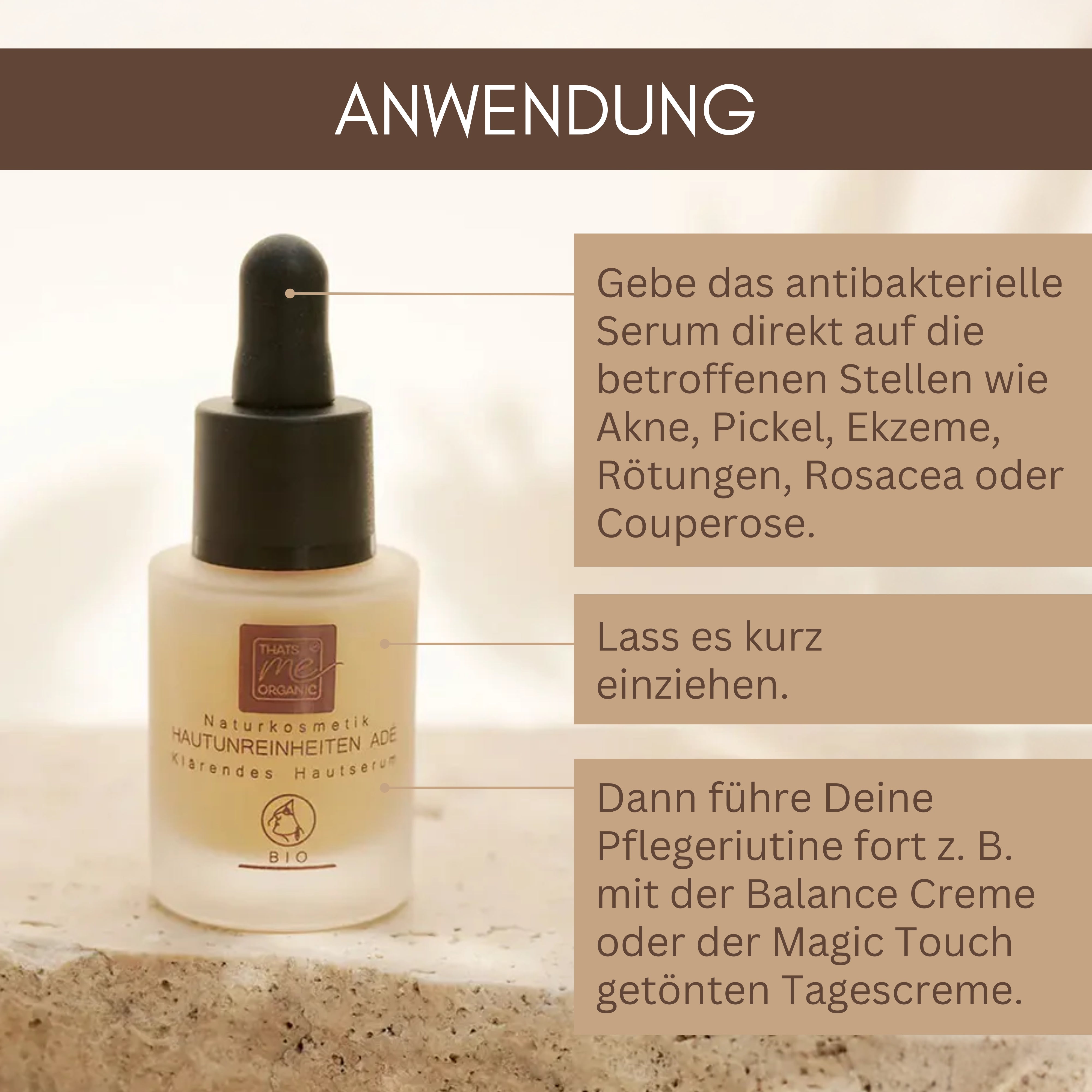 BIO-HAUTUNREINHEITEN ADÉ - Klärendes Hautserum mit Hyaluron 15ml Naturkosmetik