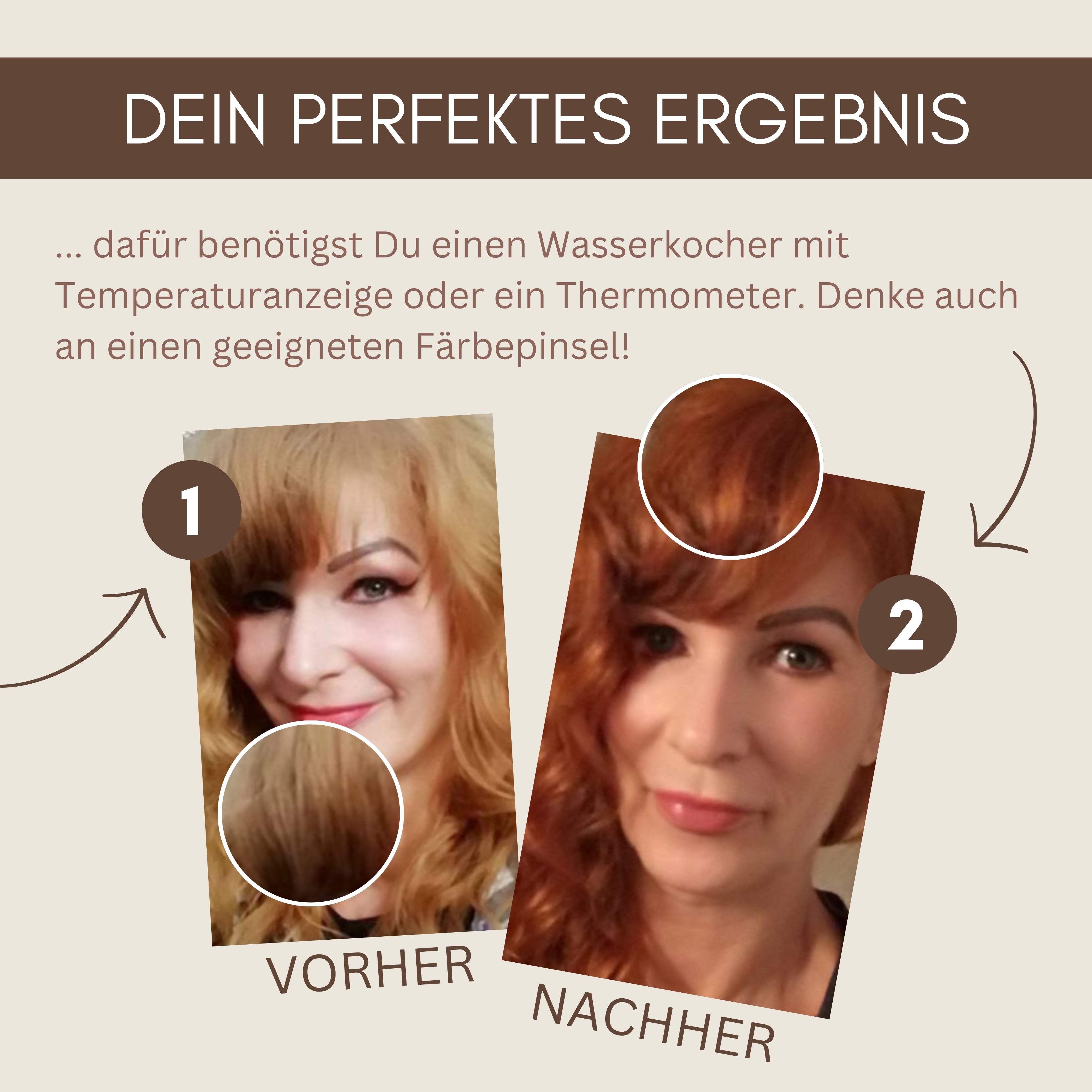 Profi-Pflanzenhaarfarbe SET "warmes Flammen-Rot - warm flame red"