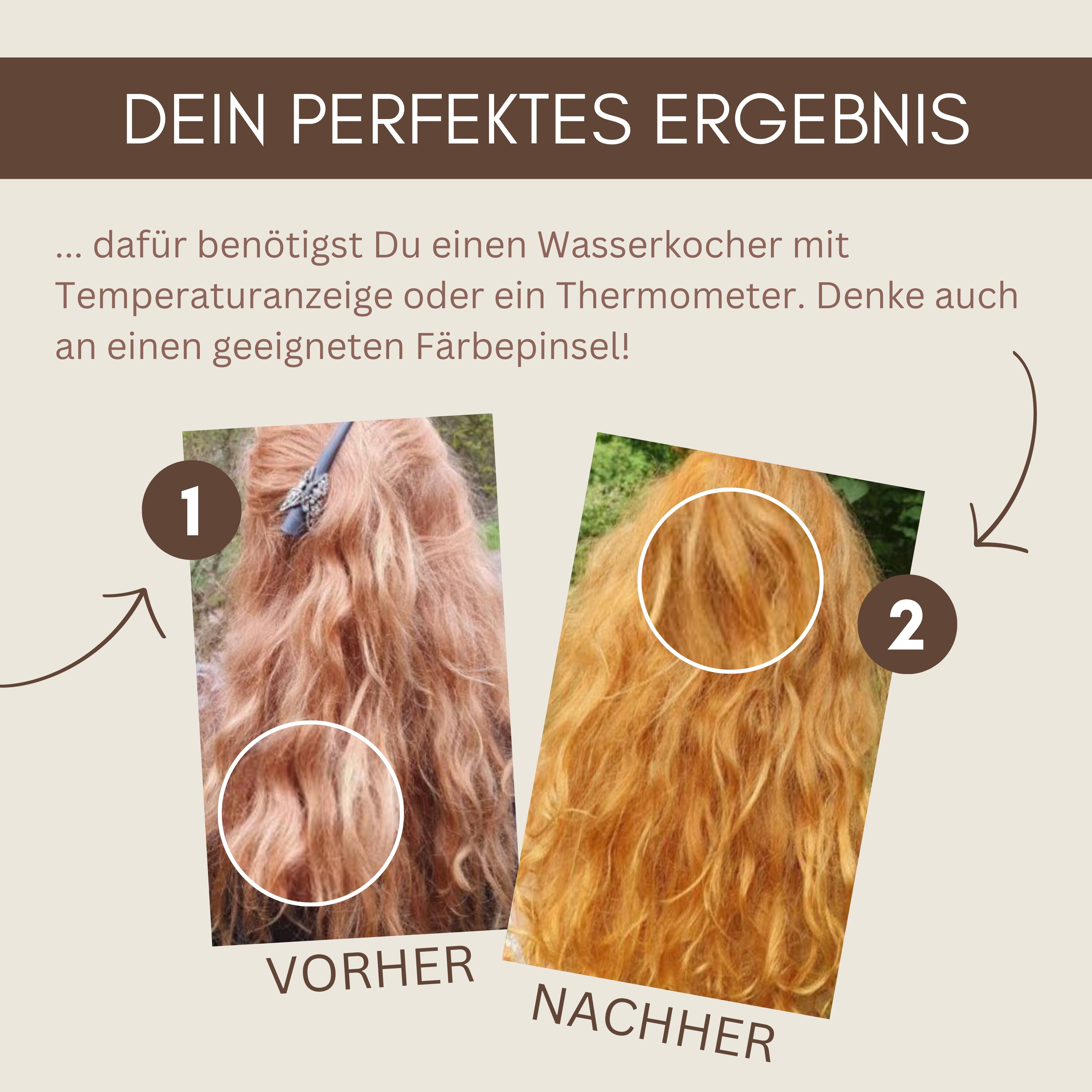 Profi-Pflanzenhaarfarbe "warmes helles Kupfer-Blond - warm tizian blond" 90g Nachfüllpack