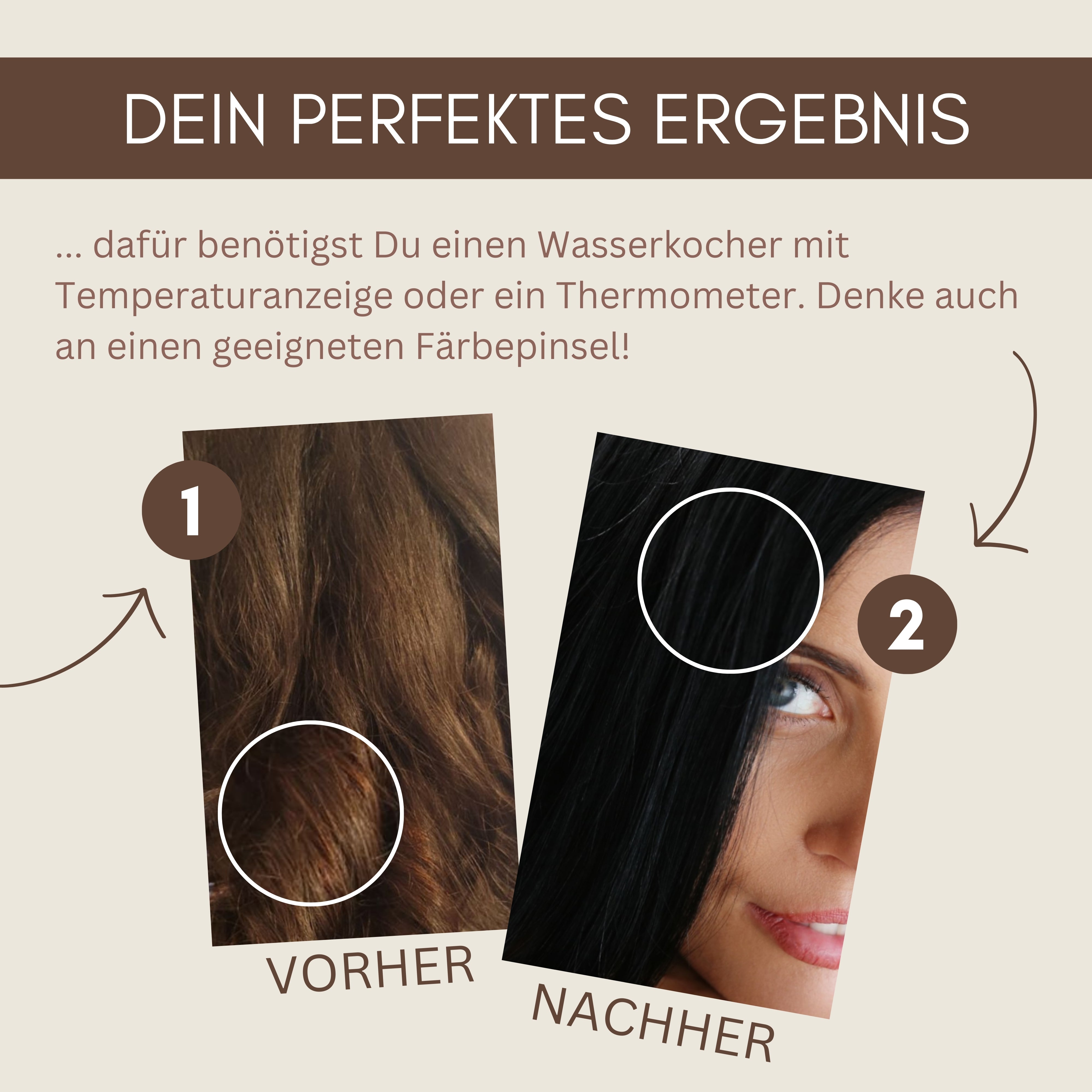 Profi-Pflanzenhaarfarbe SET kühles dunkles Mahagony-Schwarz "cool deep mahagony black"