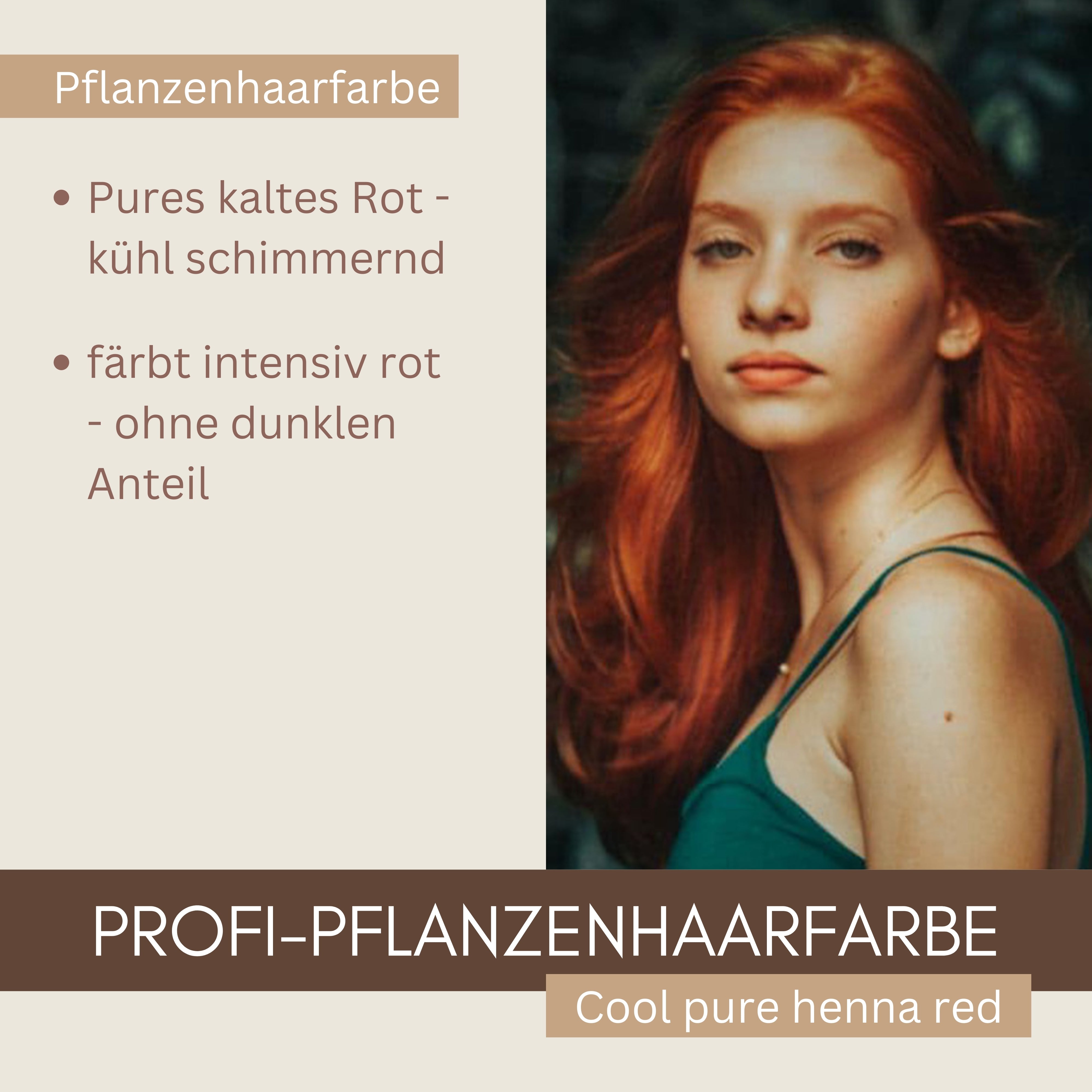 Profi-Pflanzenhaarfarbe SET "kaltes rotes Henna pur - cool pure henna red"