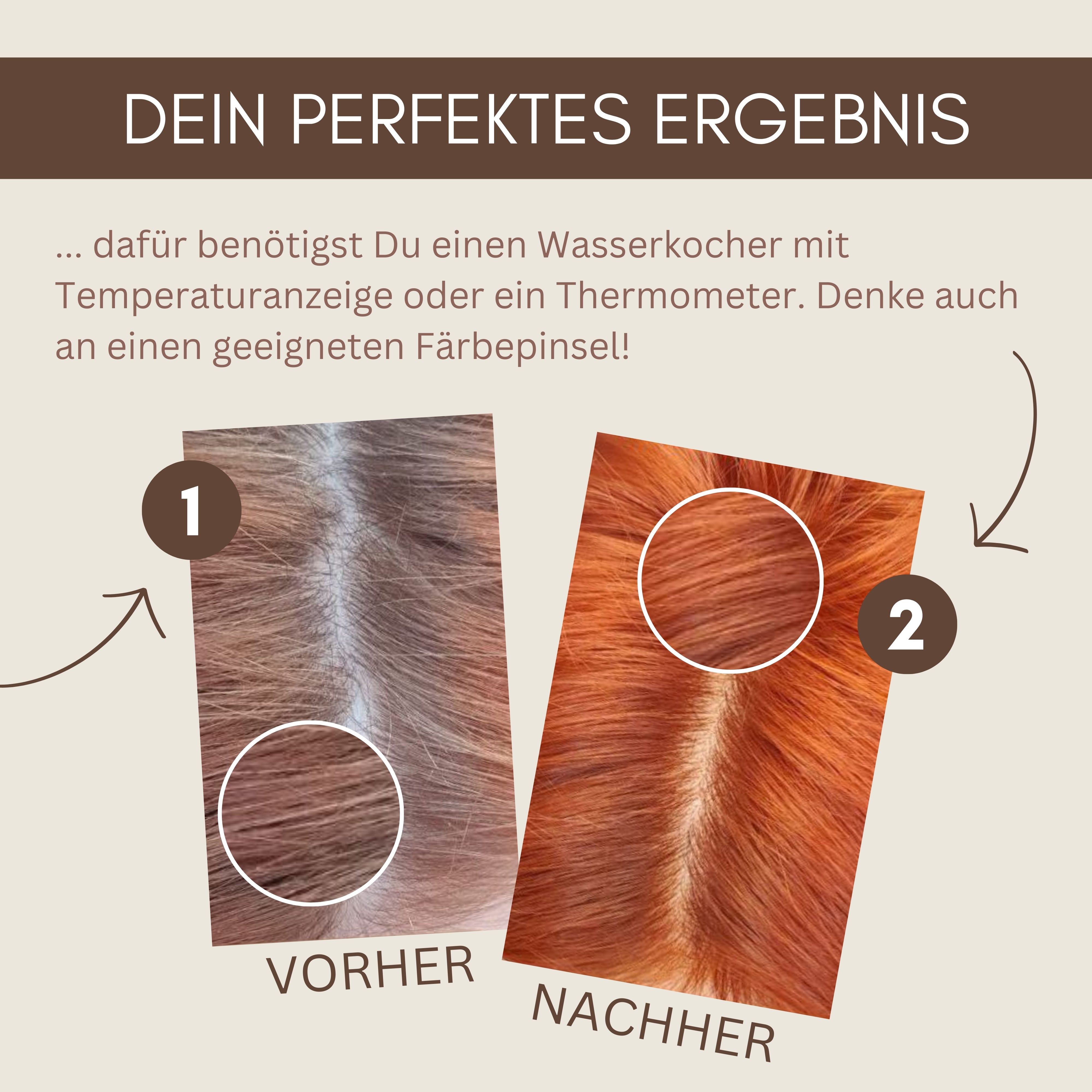 Profi-Pflanzenhaarfarbe SET "kaltes rotes Henna pur - cool pure henna red"