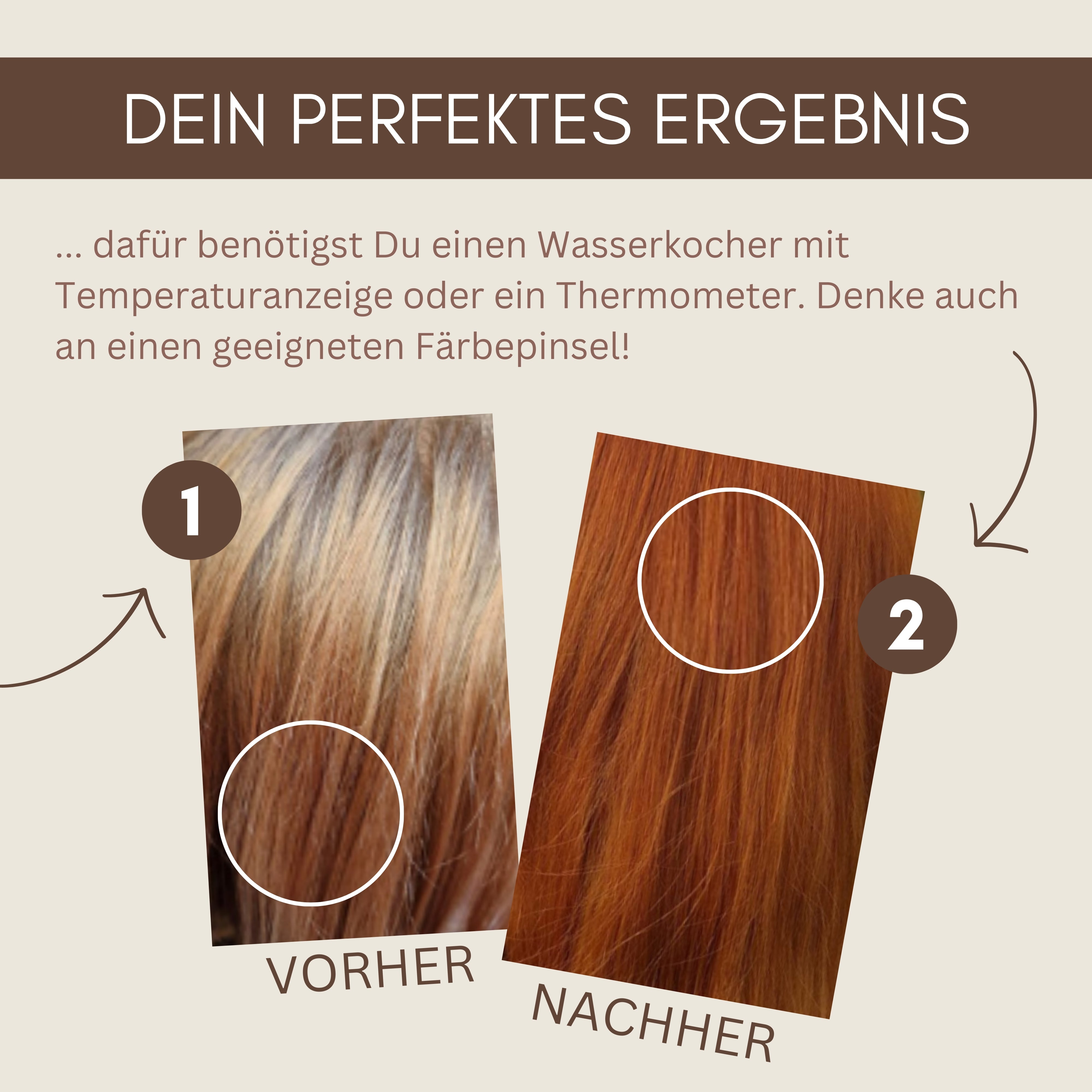 Profi-Pflanzenhaarfarbe SET "warmes rotes Henna pur - warm pure henna red"