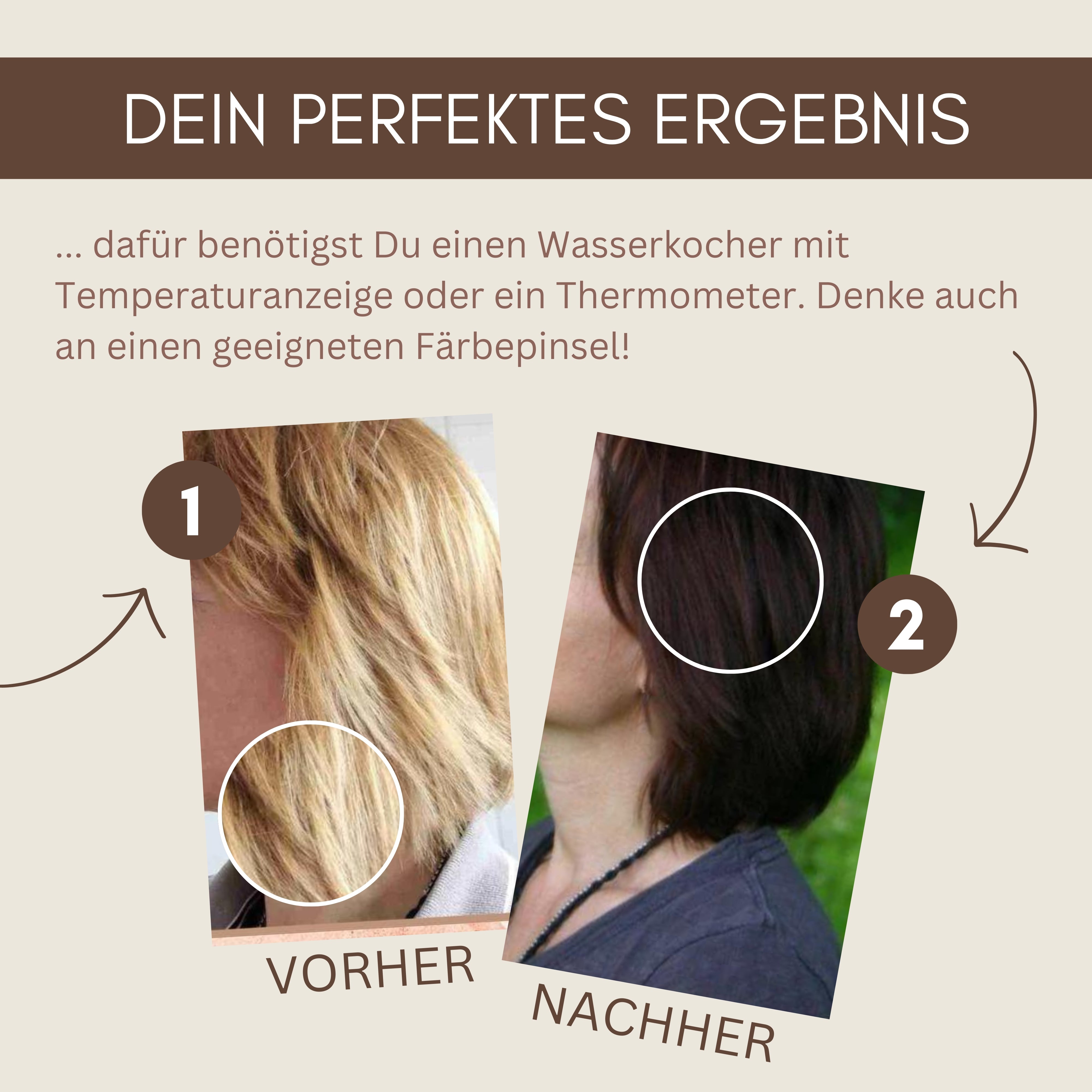 Profi-Pflanzenhaarfarbe SET kühles dunkles Braun "cool deep brown"