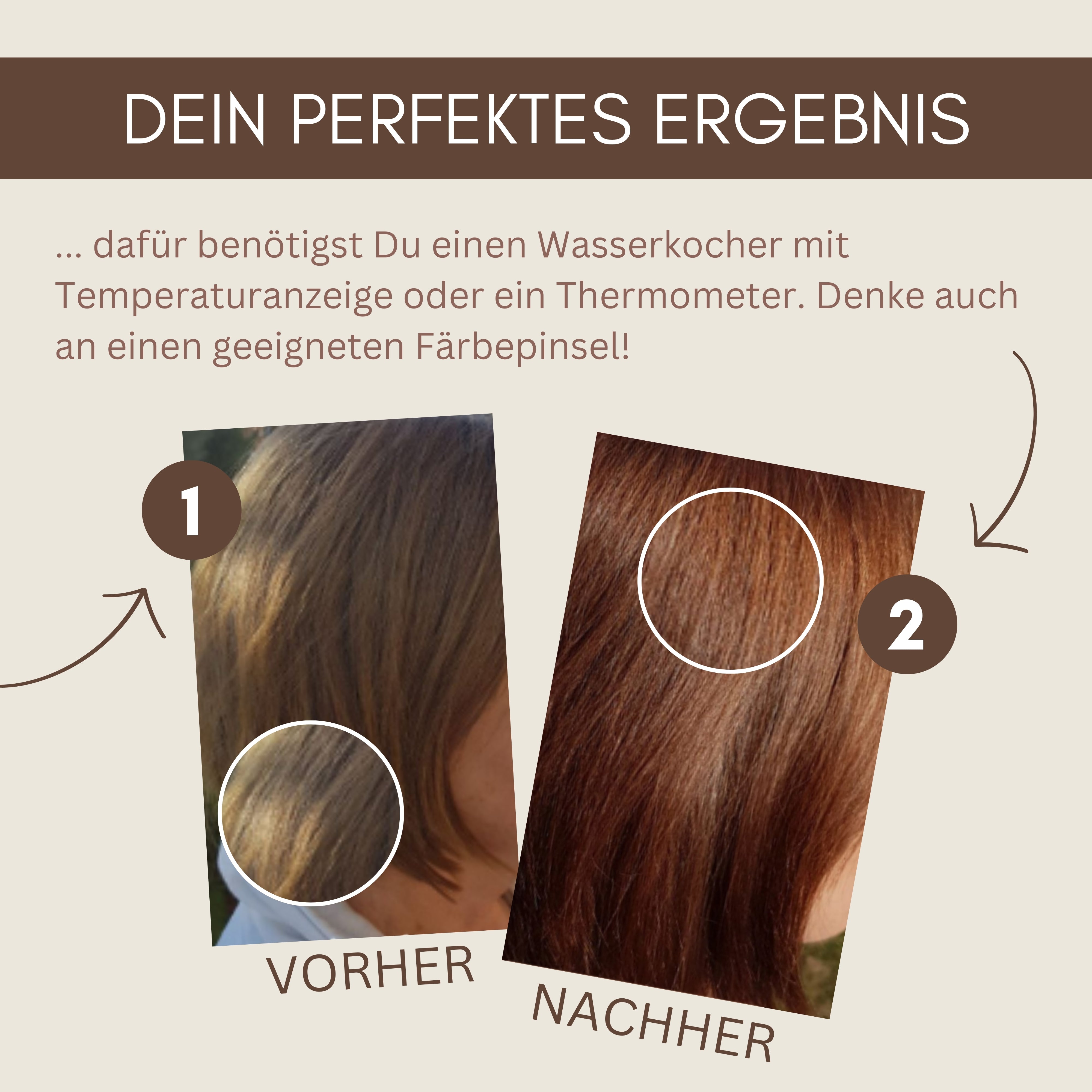 Profi-Pflanzenhaarfarbe SET warmes Gold-Braun "warm golden brown"