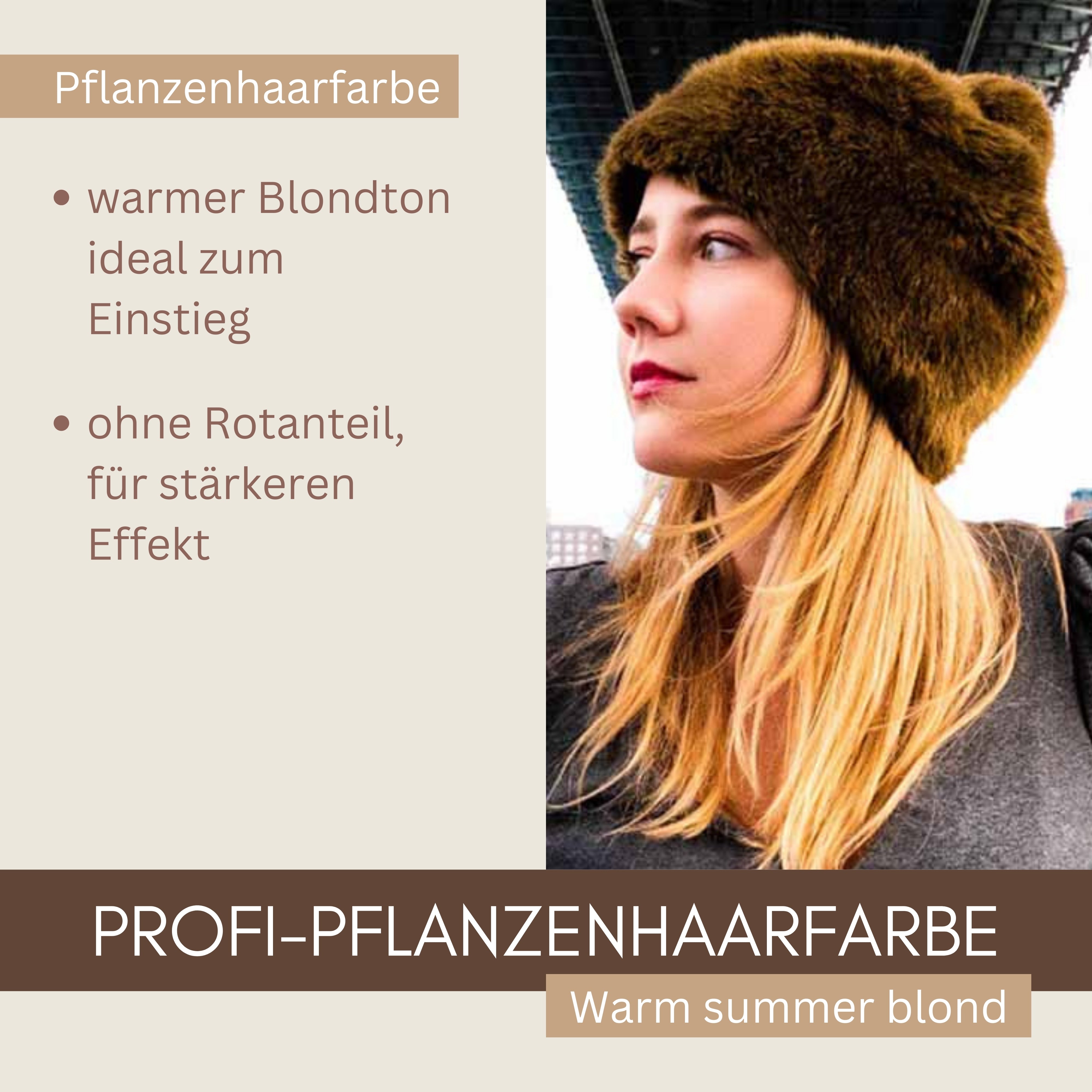 Professional plant hair color warm summer blonde "warm summer blonde" 90g refill pack - without red content