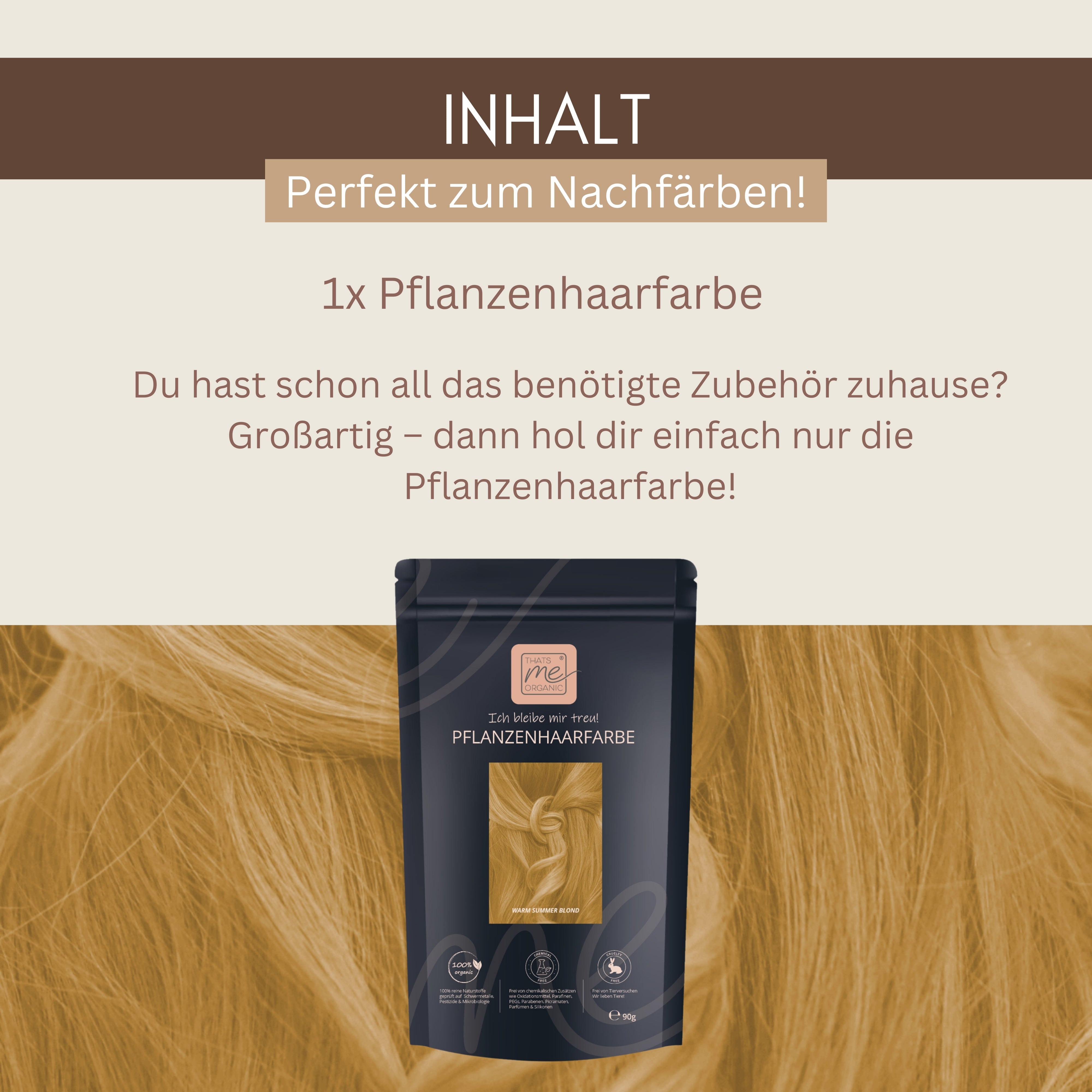 Professional plant hair color warm summer blonde "warm summer blonde" 90g refill pack - without red content