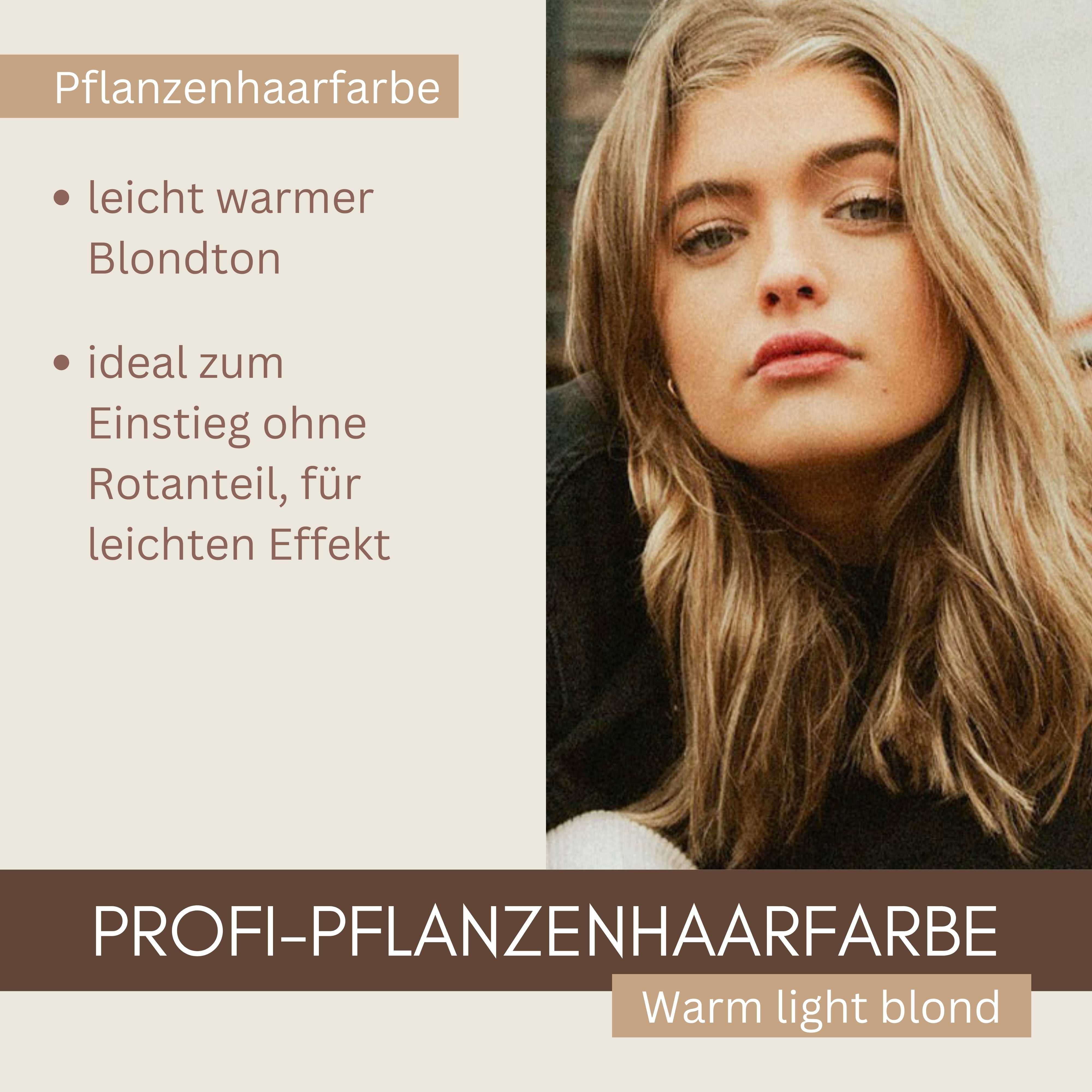 Profi-Pflanzenhaarfarbe SET warmes Hell-Blond "warm light blond"