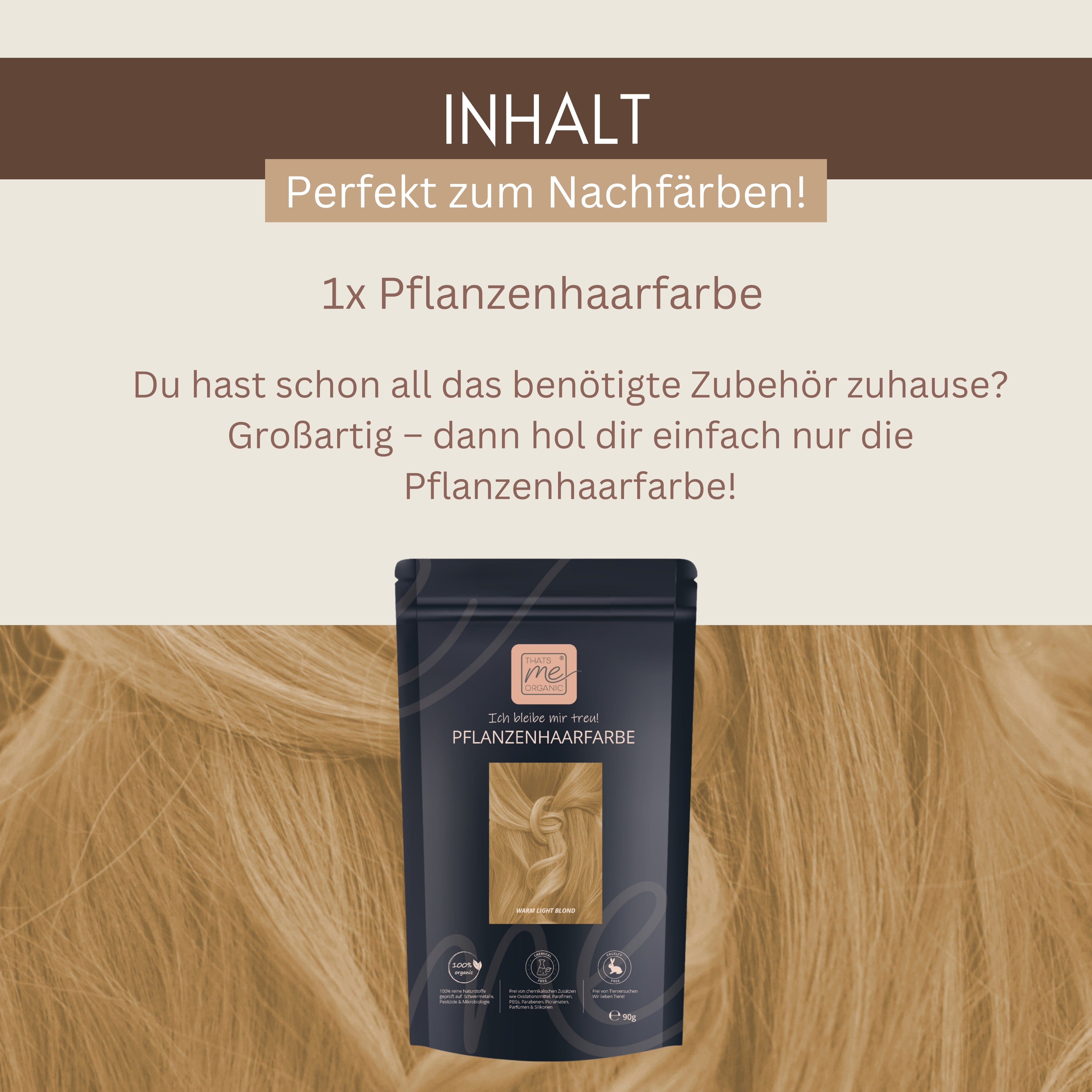 Profi-Pflanzenhaarfarbe SET warmes Hell-Blond "warm light blond"