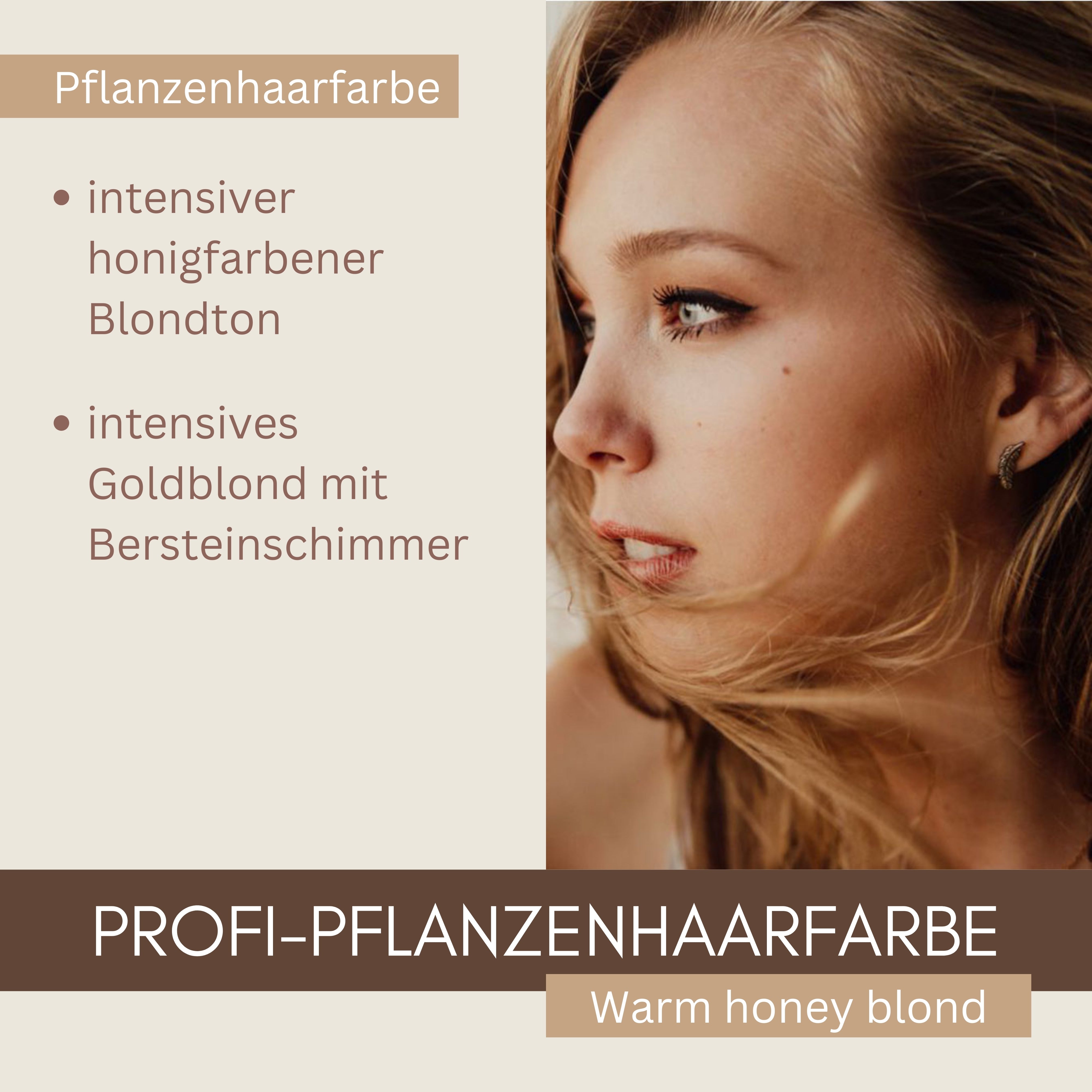 Profi-Pflanzenhaarfarbe SET warmes Honig-Blond "warm honey blond"