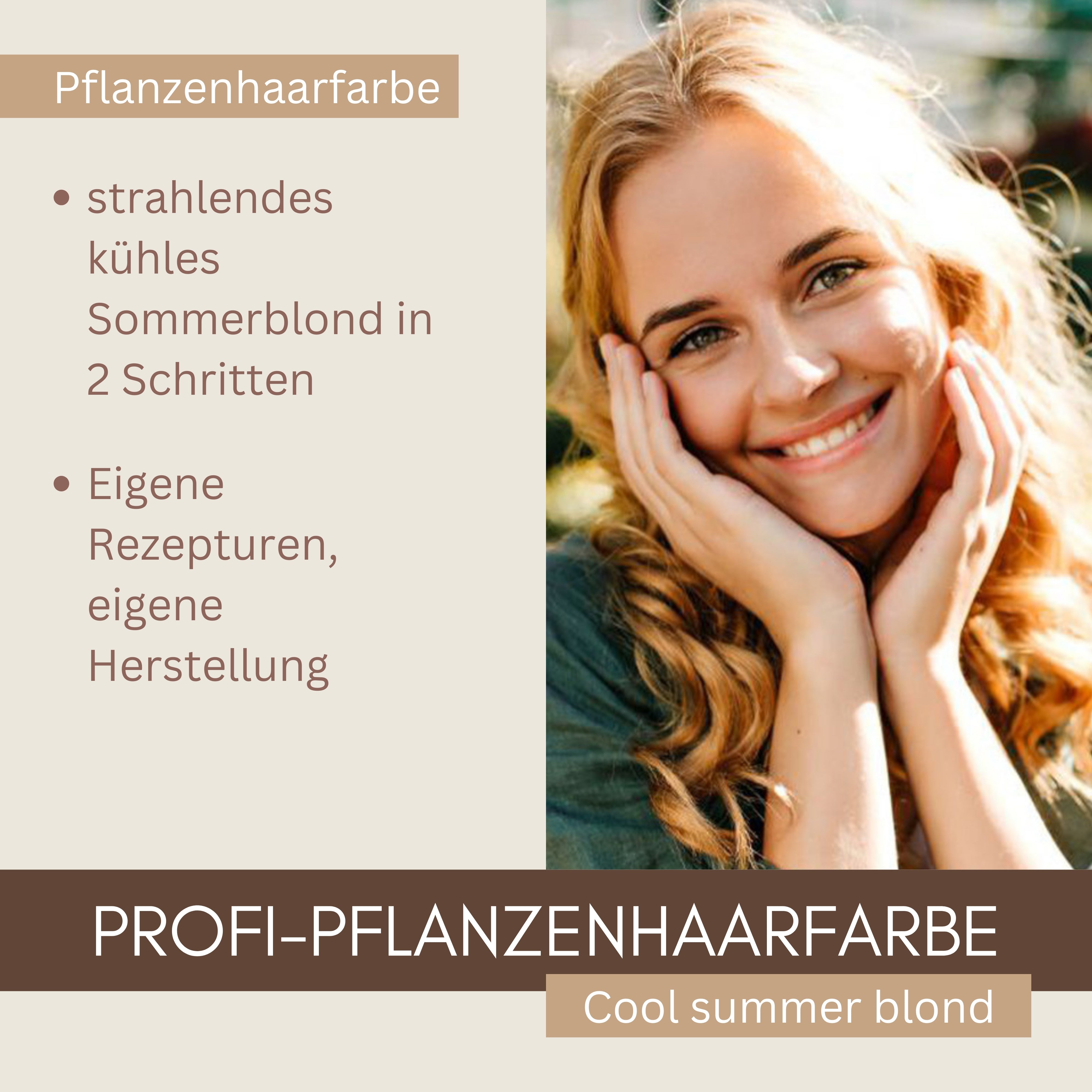 Profi-Pflanzenhaarfarbe kühles Summer-Blond "cool summer blond in 2-Steps" 2x 90g Nachfüllpacks