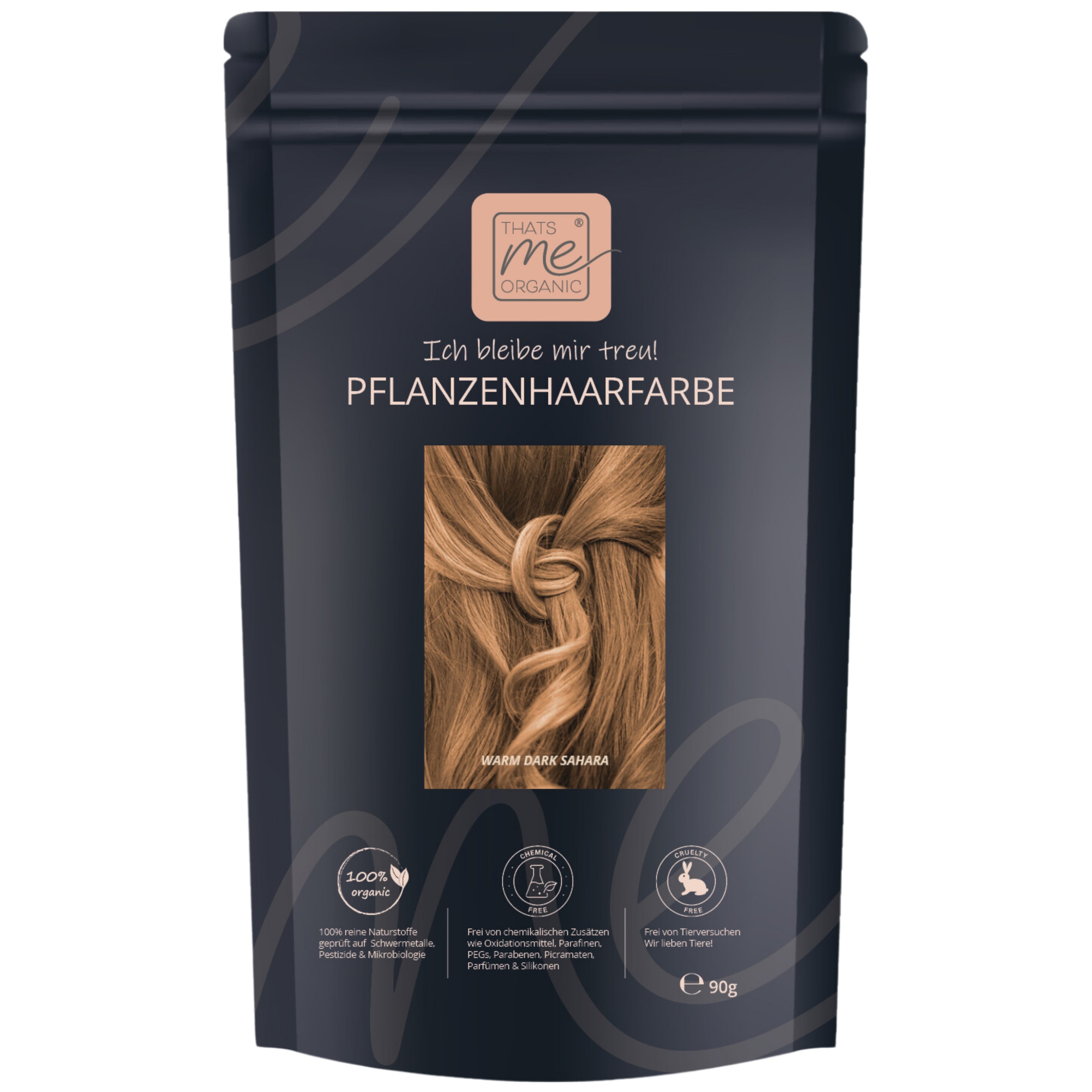 Profi-Pflanzenhaarfarbe "warmes dunkles sahara blond - warm dark sahara blond" 90g Nachfüllpack