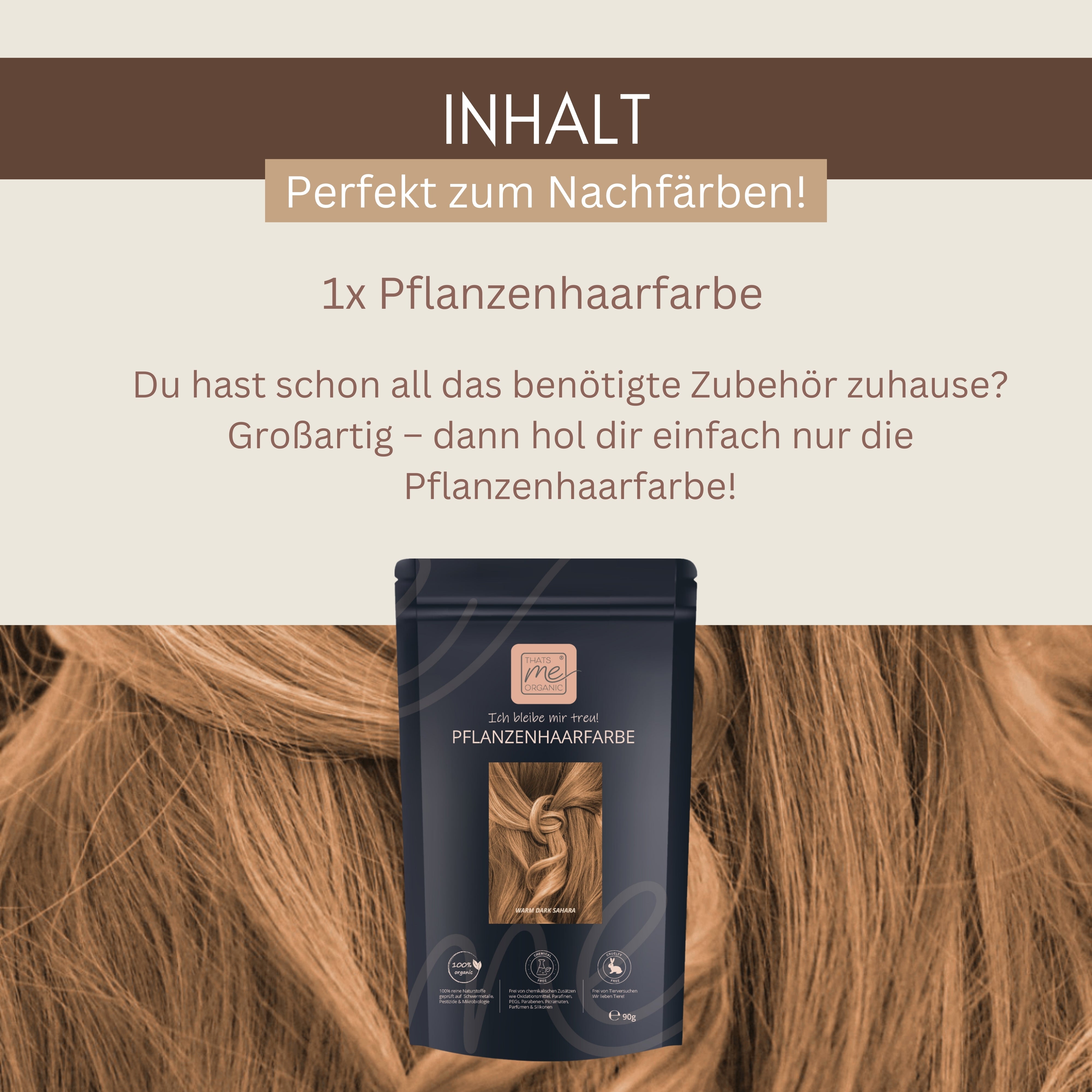 Profi-Pflanzenhaarfarbe "warmes dunkles sahara blond - warm dark sahara blond" 90g Nachfüllpack