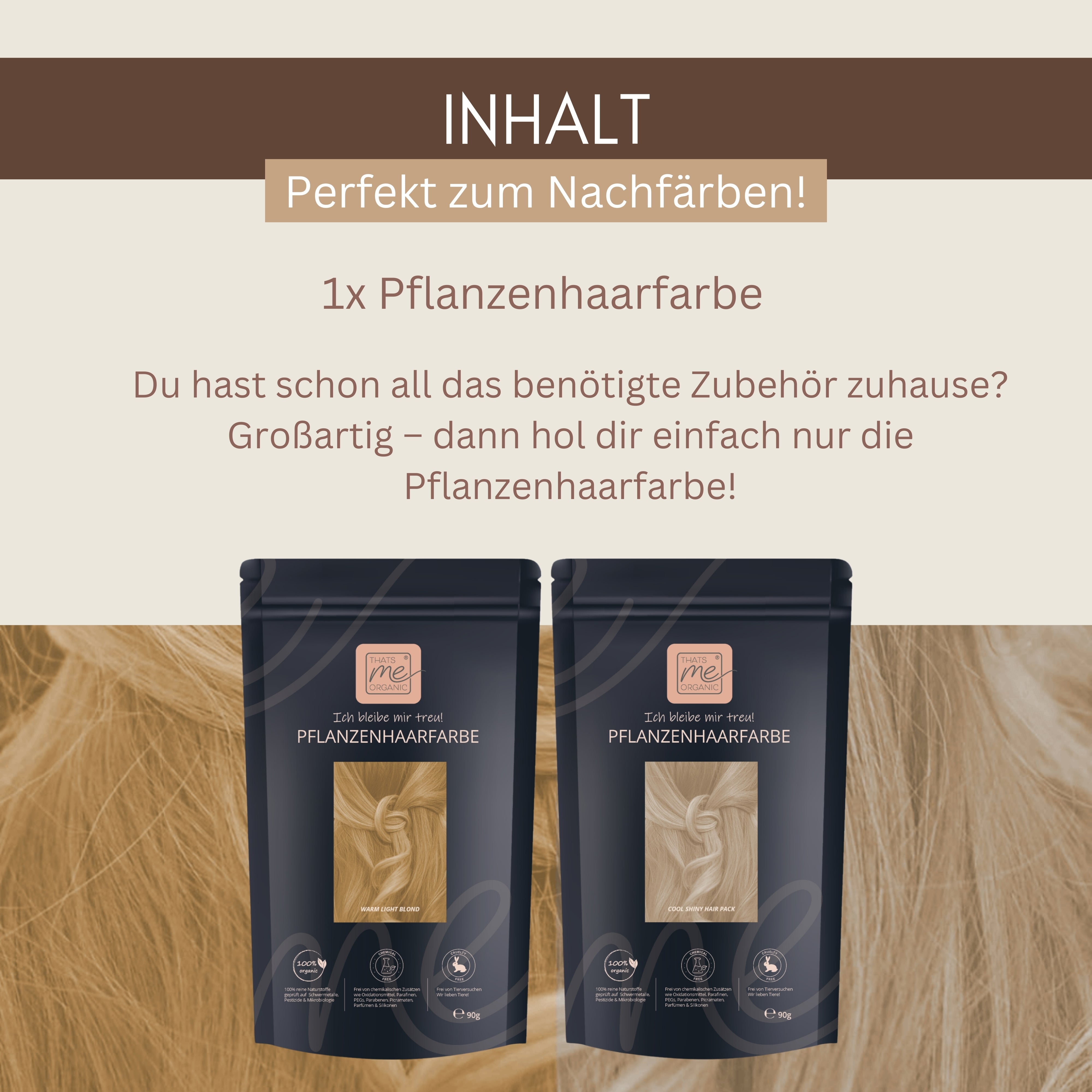 Profi-Pflanzenhaarfarbe SET kühles Hell-Blond "cool light blond in 2-Steps"