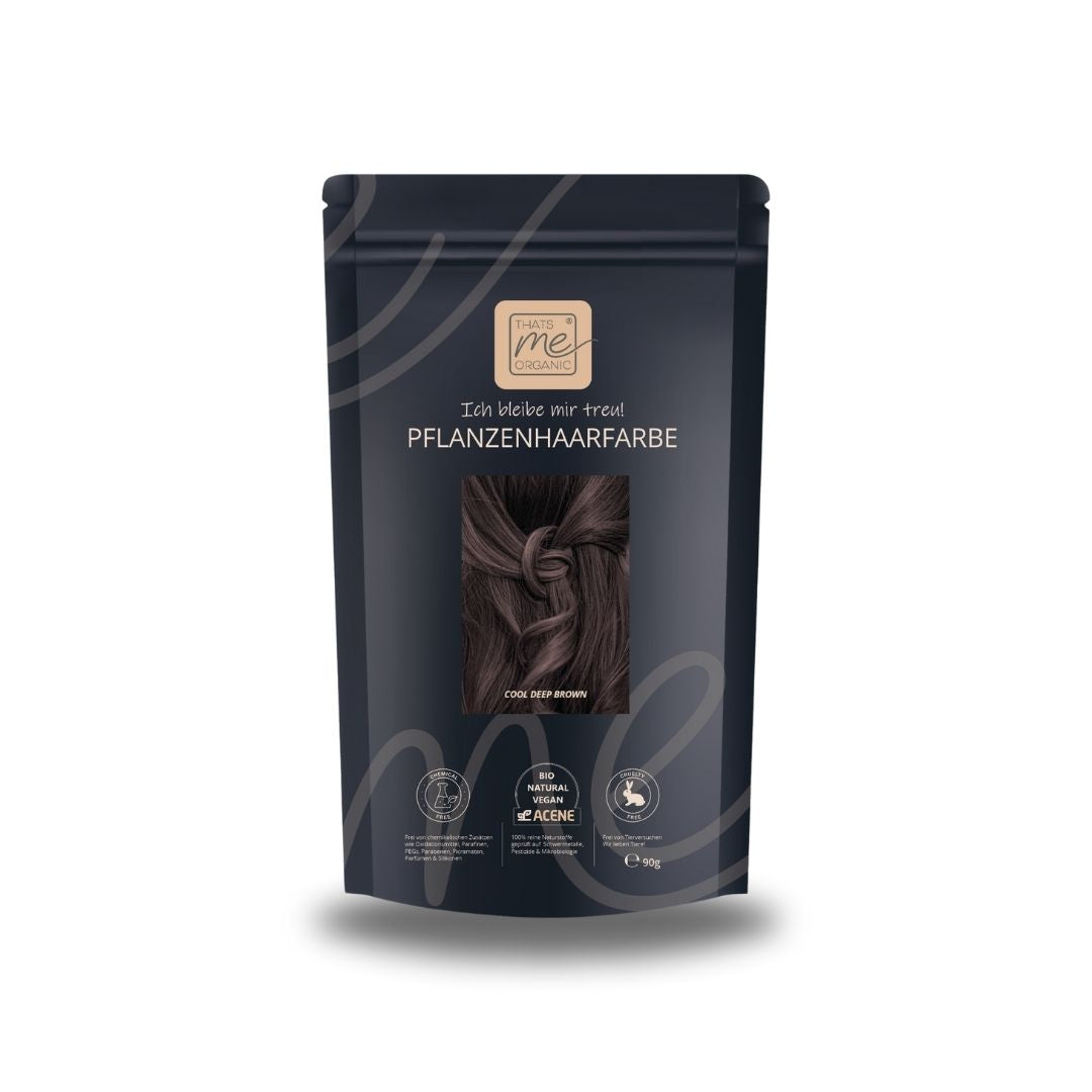 Profi-Pflanzenhaarfarbe kühles dunkles Braun "cool deep brown" 90g Nachfüllpack