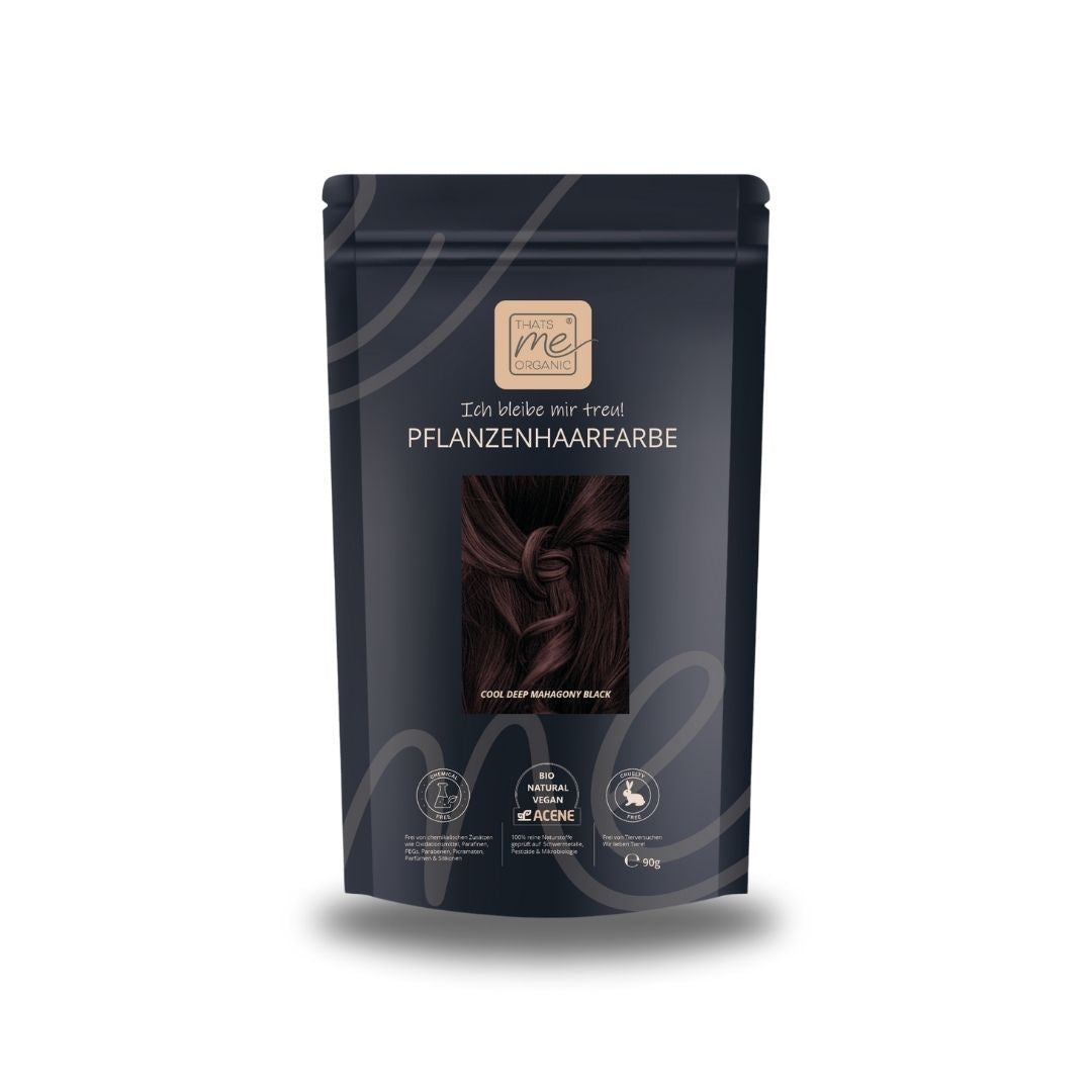 Professional plant hair color cool dark mahogany black "cool deep mahogany black" 90g refill pack