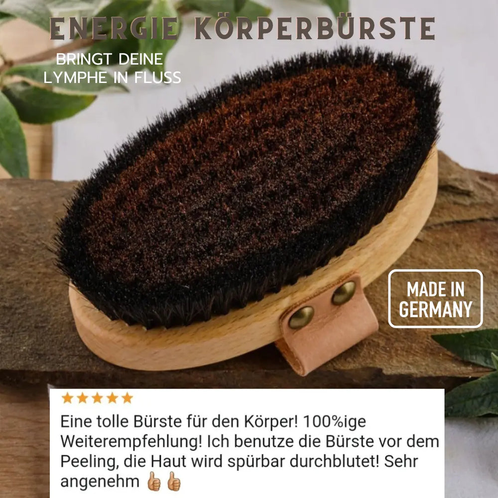 Energie-Körperbürste aus Buchenholz – Trockenbürste für glatte Haut