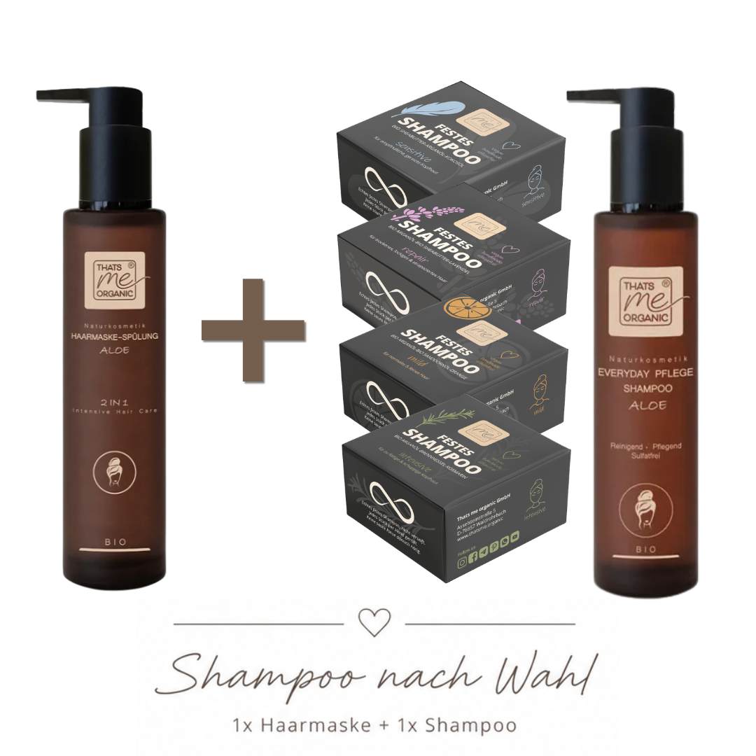 Haarpflege Duo – BIO-Haarmaske + Shampoo nach Wahl
