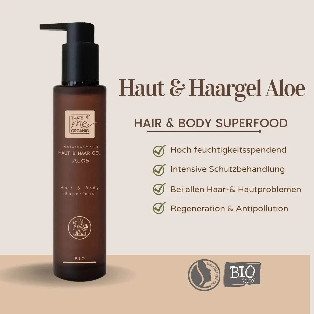 BIO Aloe Vera Gel 2in1 Hair + Body Superfood 200ml Naturkosmetik