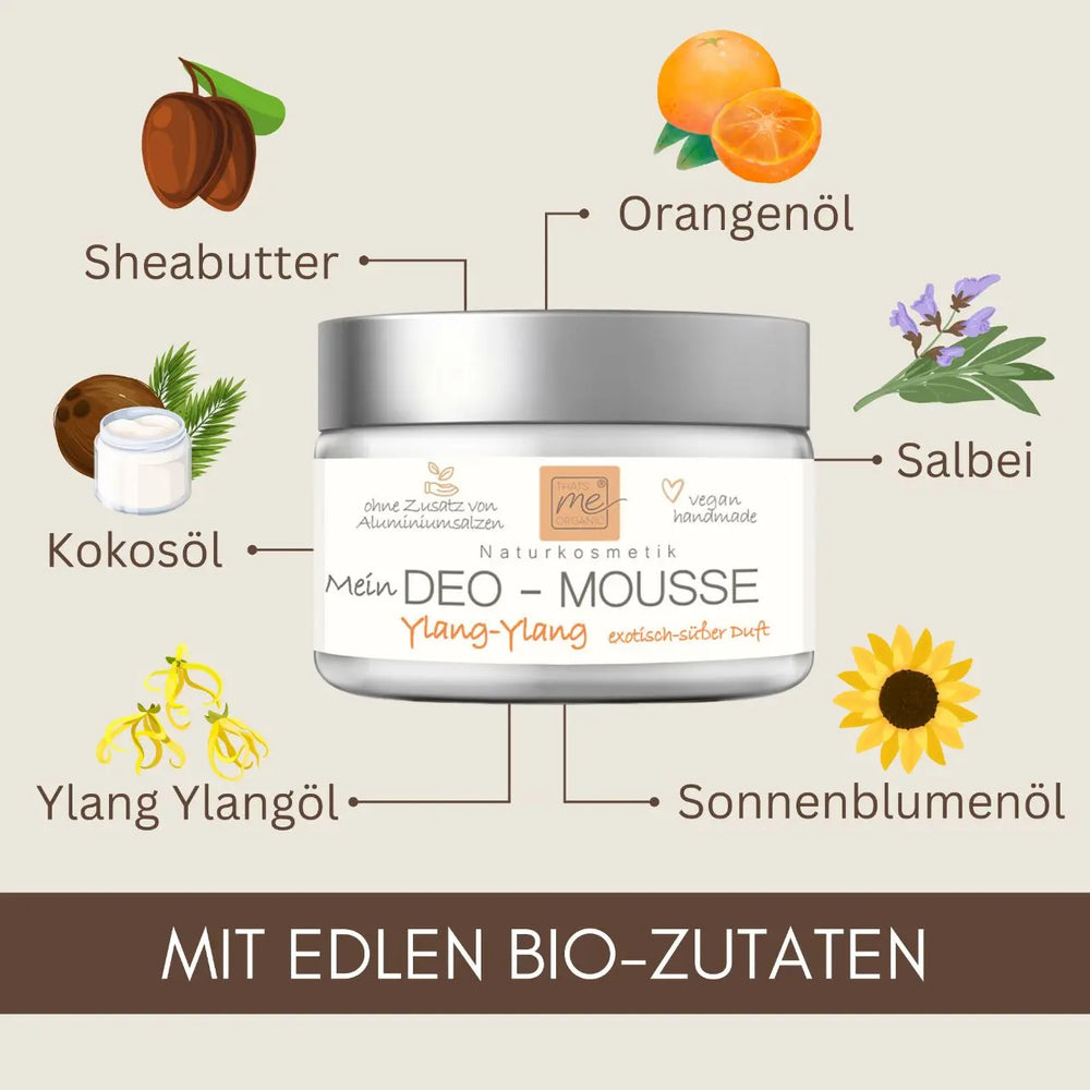 BIO-Deo-Mousse Ylang-Ylang (Exotic) – Naturkosmetik Deo ohne Aluminium | 50 ml