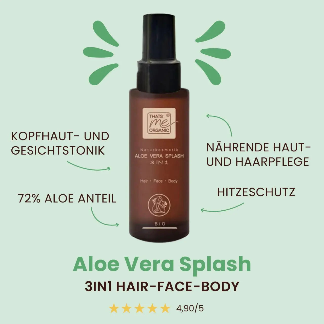 Aloe Vera Splash 3in1 Capelli-Viso-Corpo BIOLOGICO 100ml cosmetici naturali