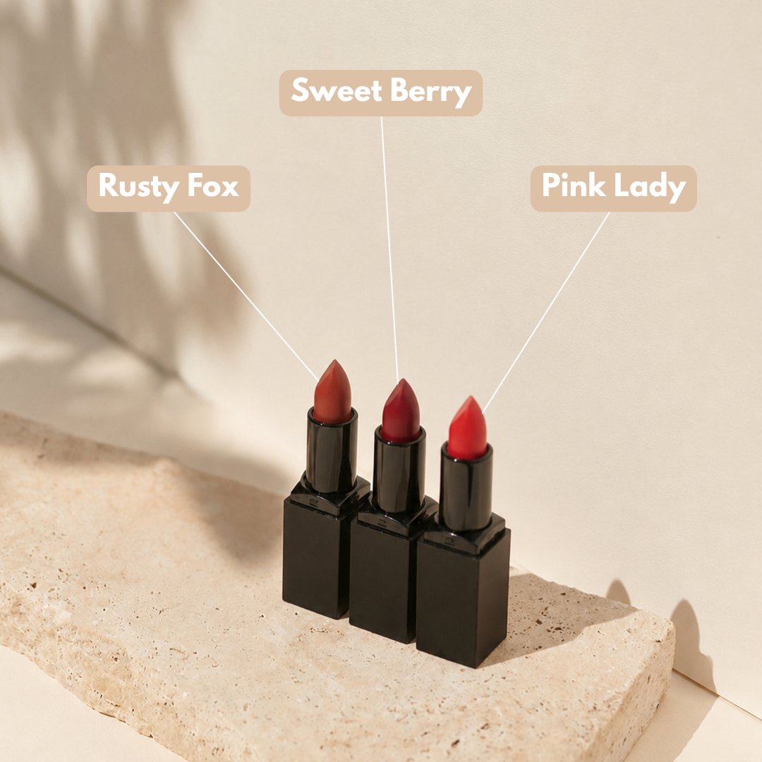 Luxury Bio Lippenstift ohne Titandioxid | 3 Nuancen