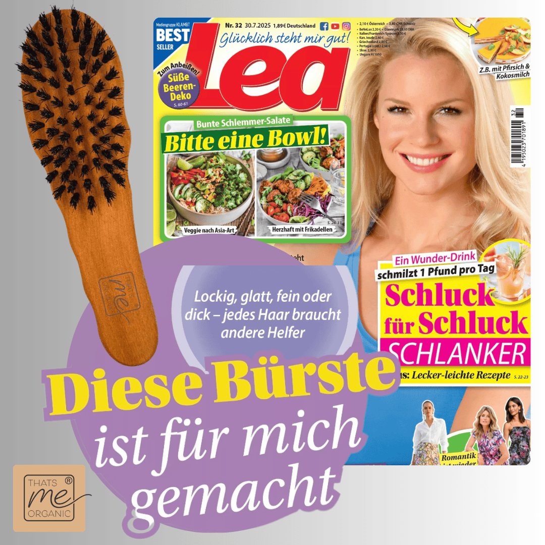 Profi-Haarbürste Fingerform "Die Ergonomische" aus Birnbaumholz & Wildschweinborste