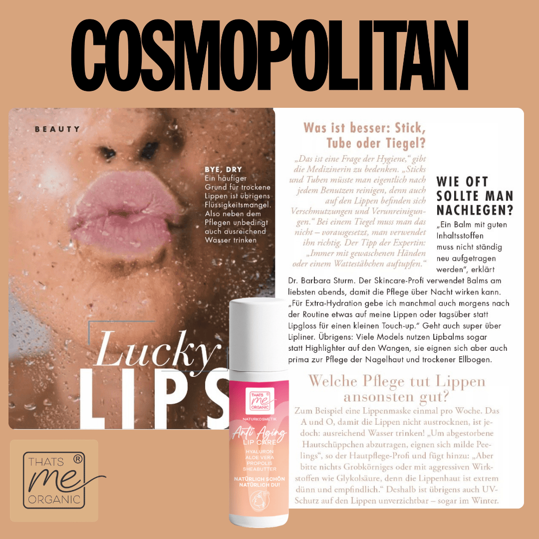 ANTI-AGING LIP-CARE Lippenpflegestift mit Propolis, Hyaluron, Aloe Vera + Sheabutter