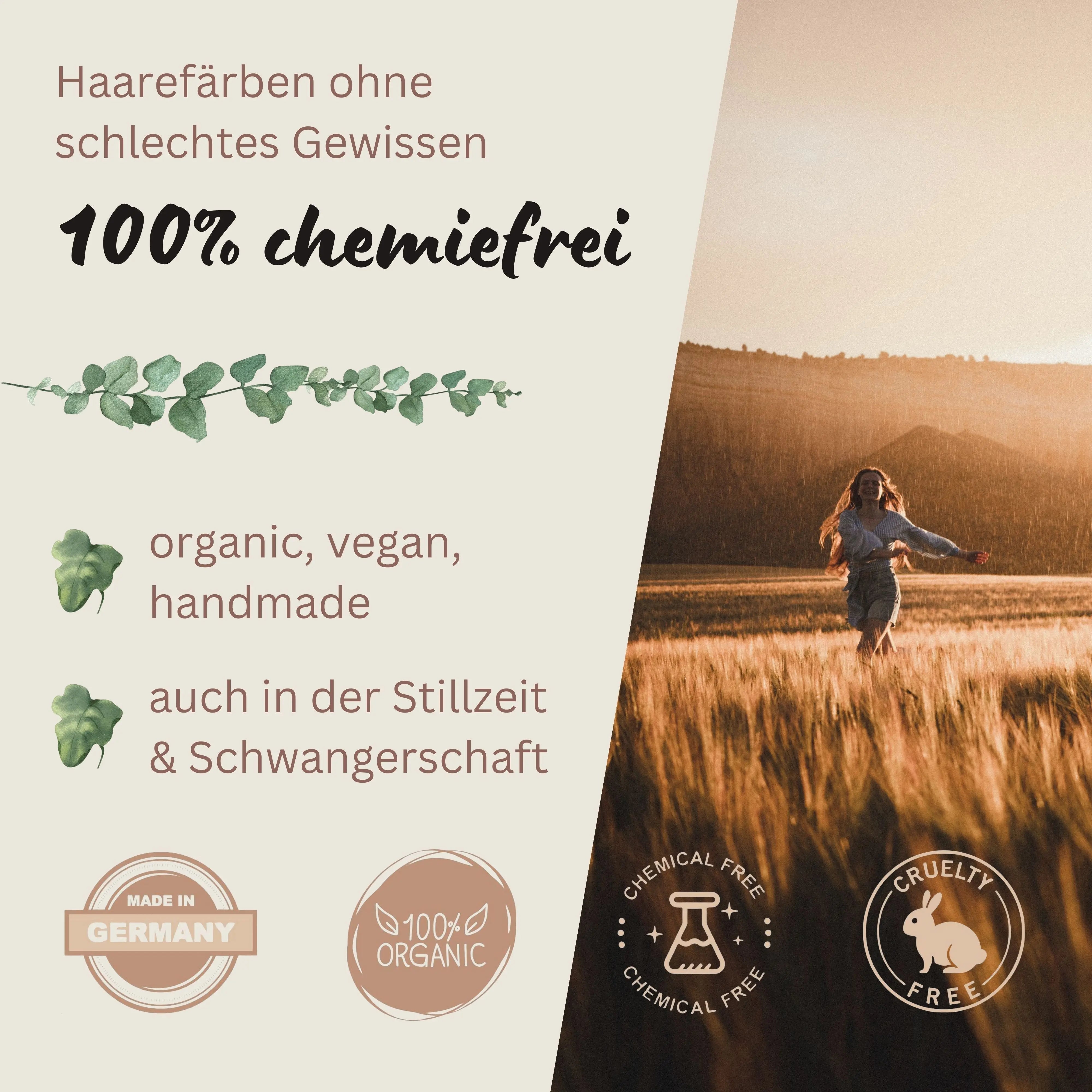 Profi-Pflanzenhaarfarbe SET warmes Honig-Blond "warm honey blond"