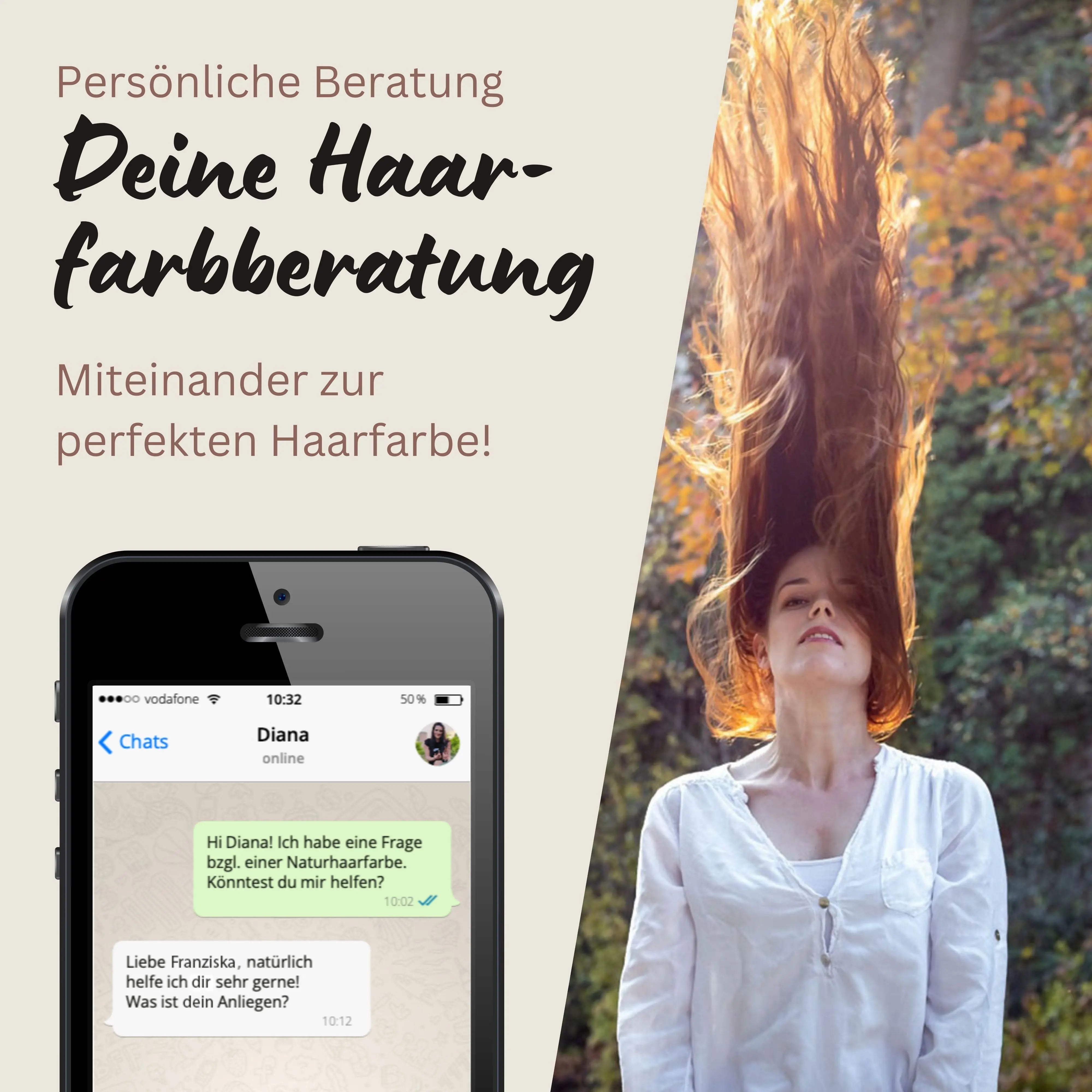 Profi-Pflanzenhaarfarbe warmes Kupfer-Rot "warm tizian red" 90g Nachfüllpack