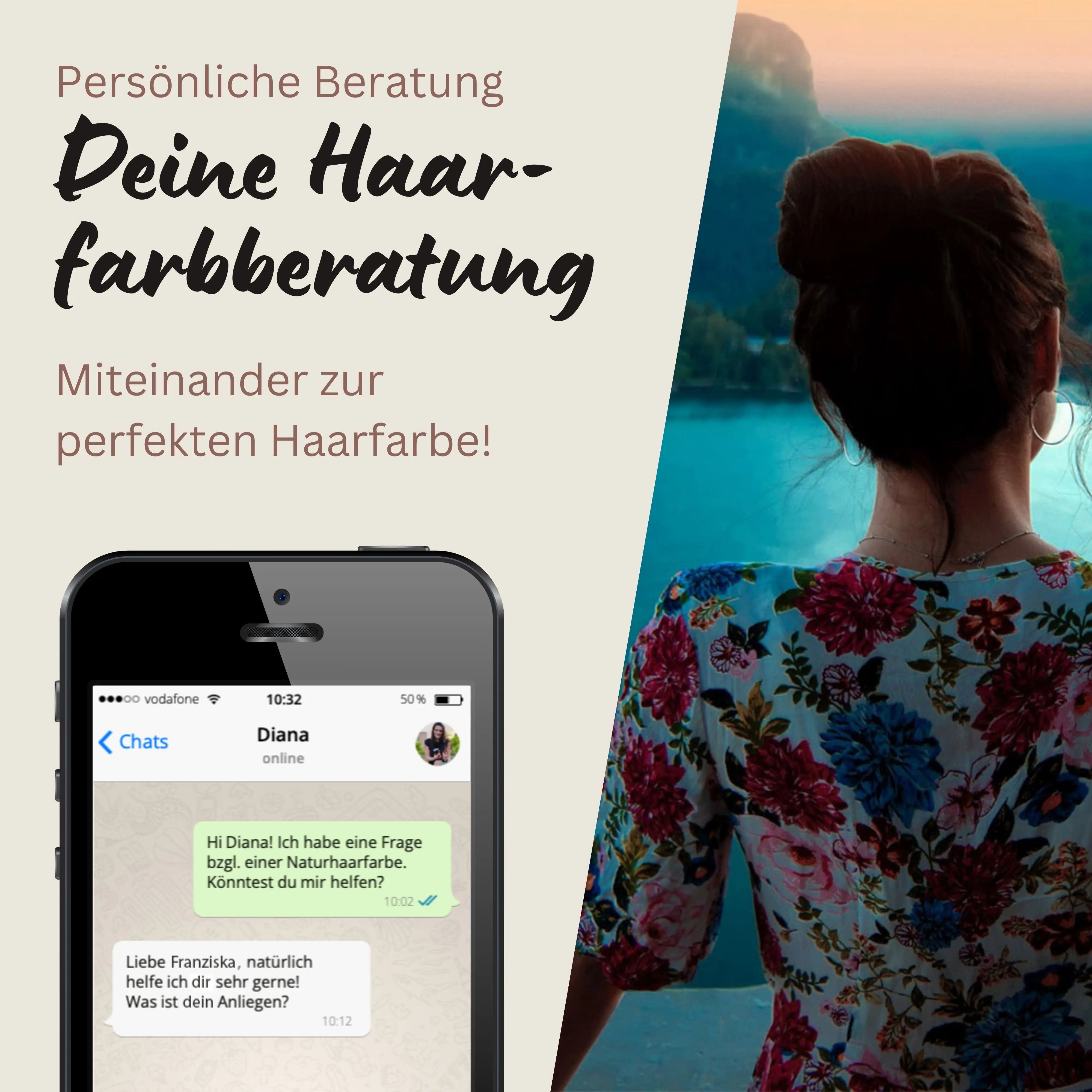 Profi-Pflanzenhaarfarbe SET kühles dunkles Mahagony-Braun "cool deep mahagony brown"
