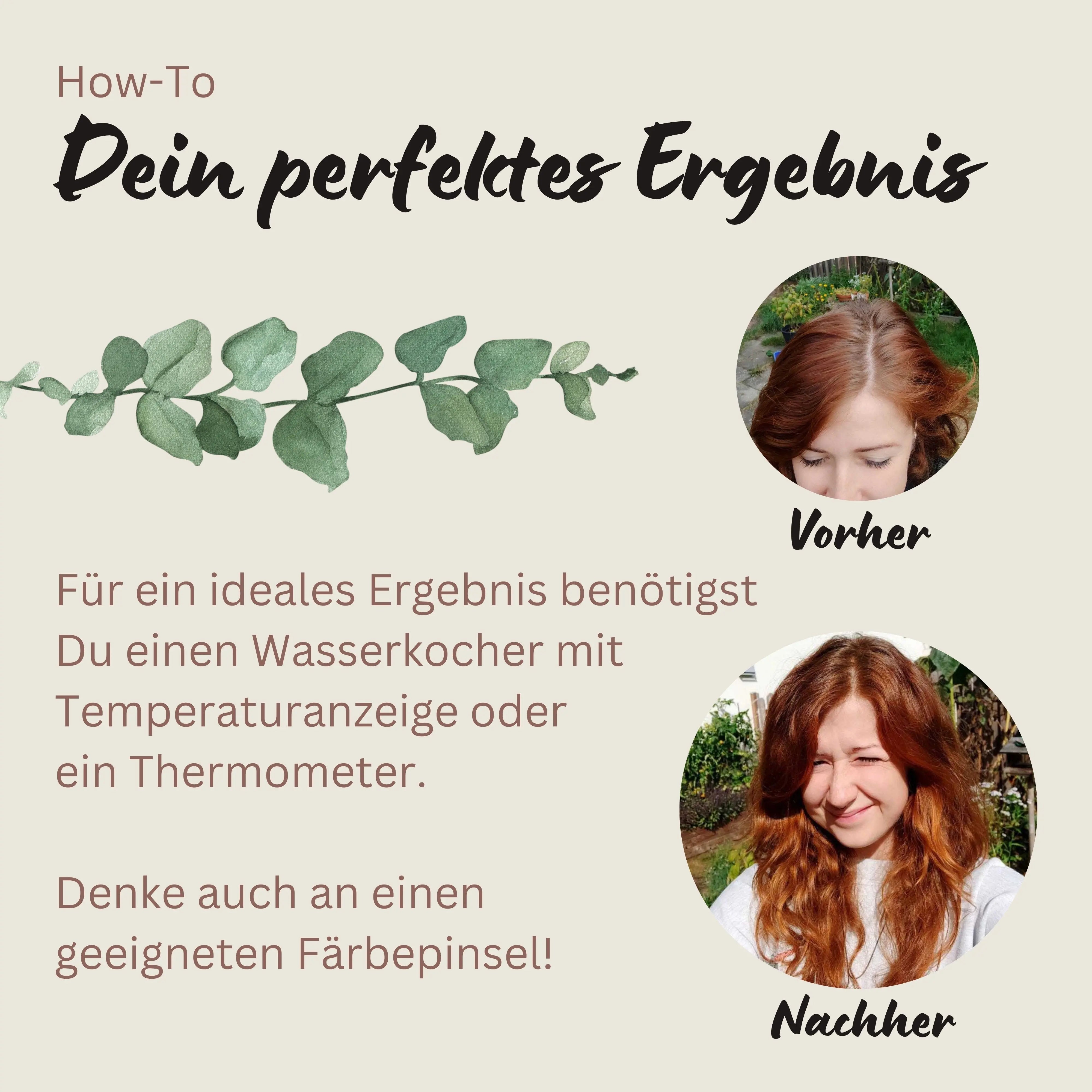 Profi-Pflanzenhaarfarbe warmes Kupfer-Braun "warm copper brown" 90g Nachfüllpack