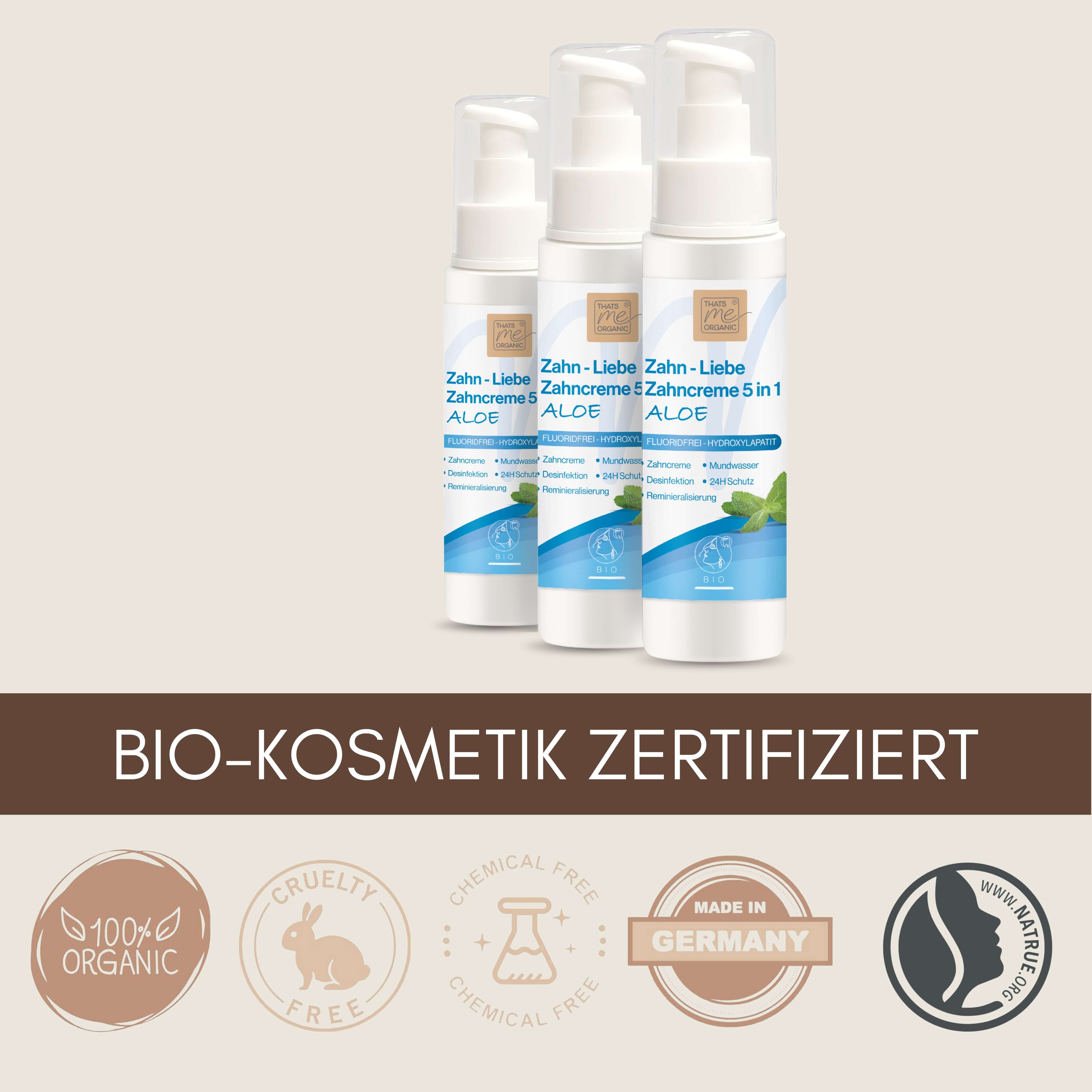 Dentifricio BIO ZAHN-LIEBE 5 in 1 Aloe 100ml - senza fluoro - cosmetici naturali