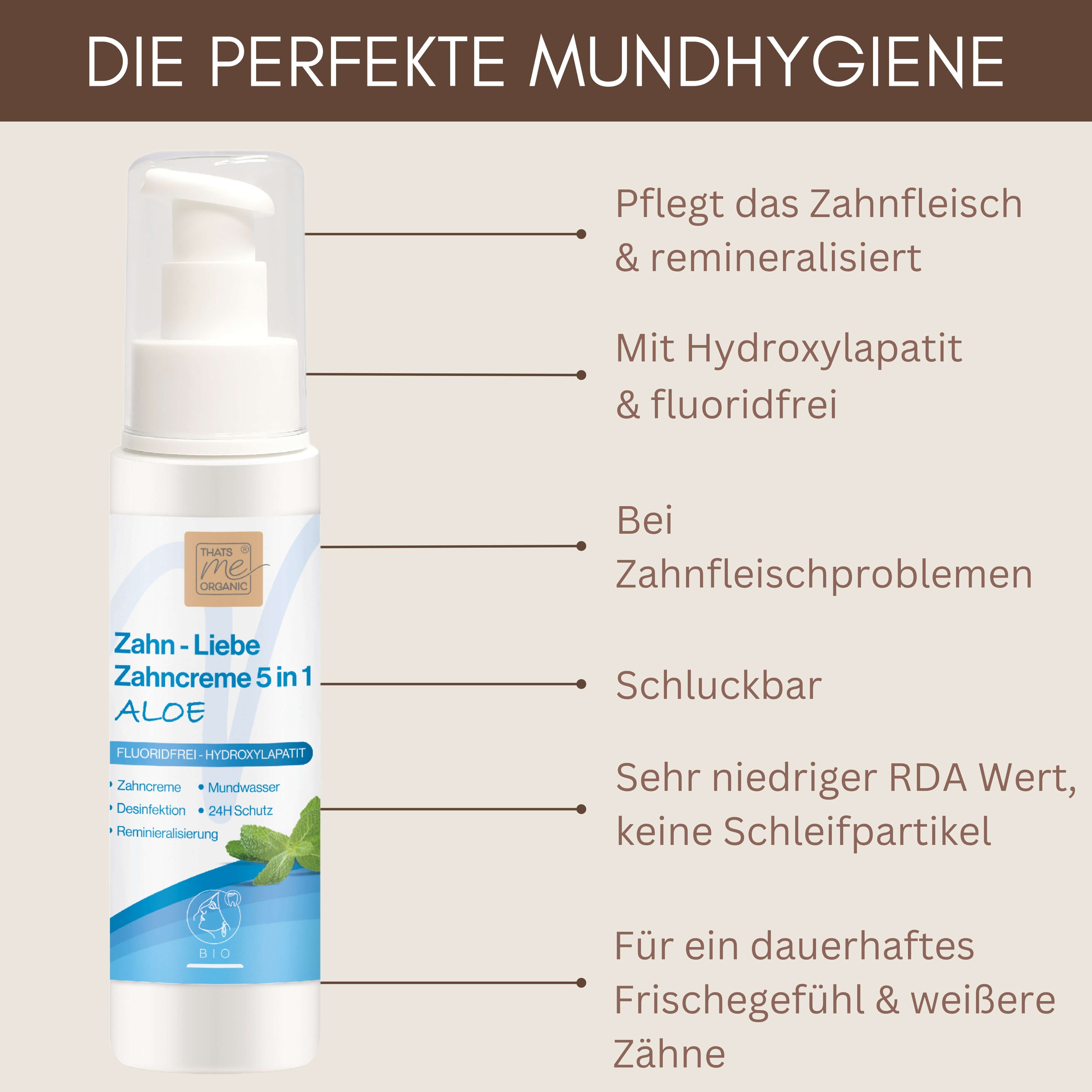 Dentifricio BIO ZAHN-LIEBE 5 in 1 Aloe 100ml - senza fluoro - cosmetici naturali