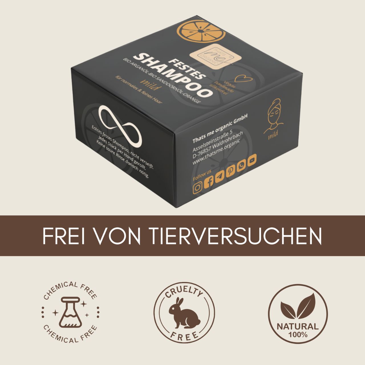 Solid shampoo "mild" for normal & fine hair 40g handmade! vegan