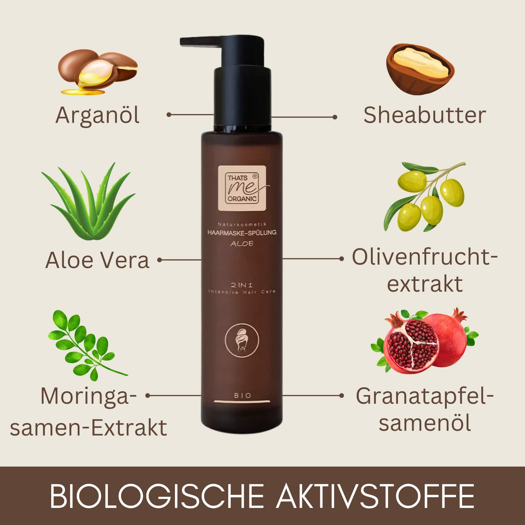 BIO-Haarmaske - Spülung Aloe 2 in 1 Intensive Hair Care 200ml