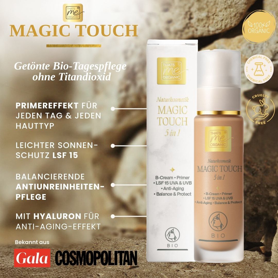 Magic-Touch getönte BIO-Tagescreme ohne Titandioxid Slow Aging 50ml im Glas vegan Bio-Naturkosmetik